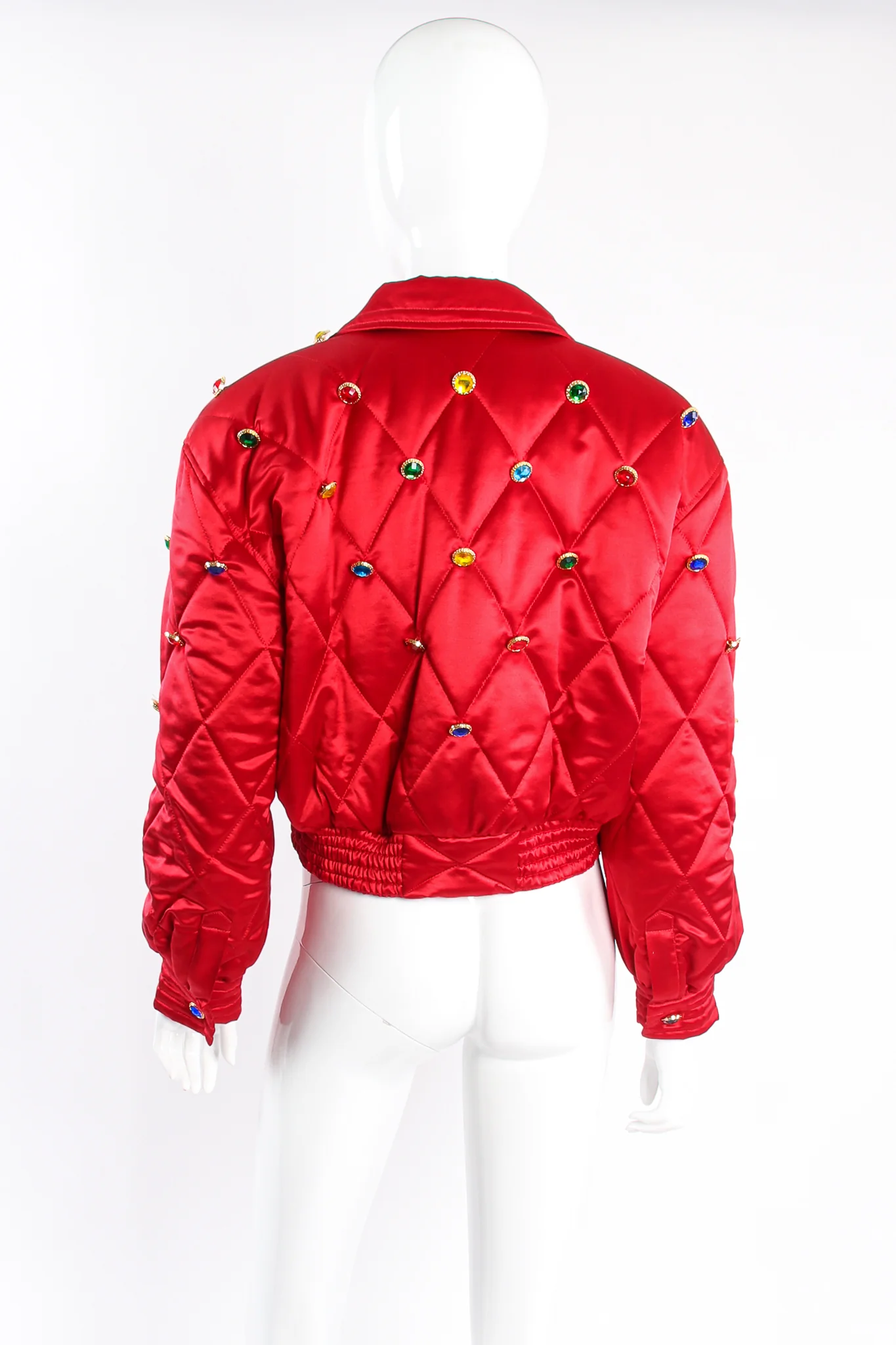 Rainbow Jewel Quilted Satin Bomber - Image 4