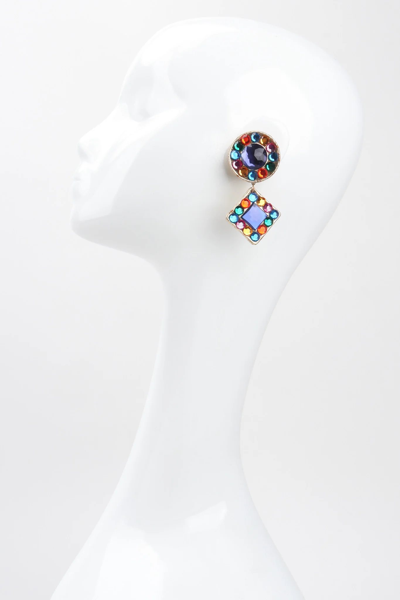 Rainbow Leather Lamé Earrings - Image 2