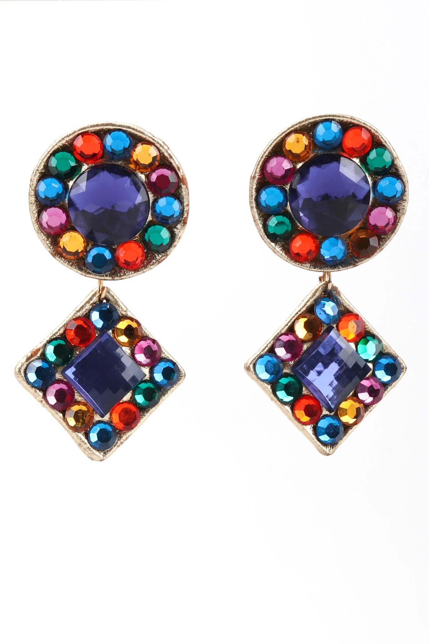 Rainbow Leather Lamé Earrings - Image 3