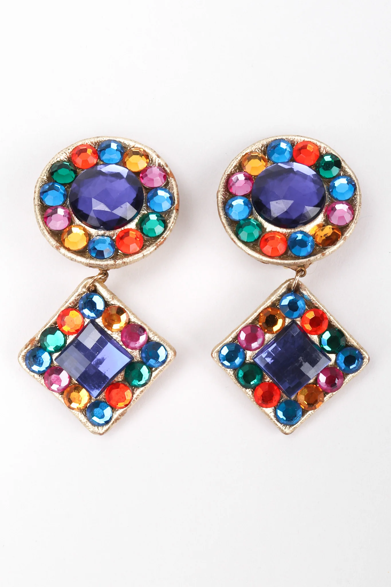 Rainbow Leather Lamé Earrings - Image 4
