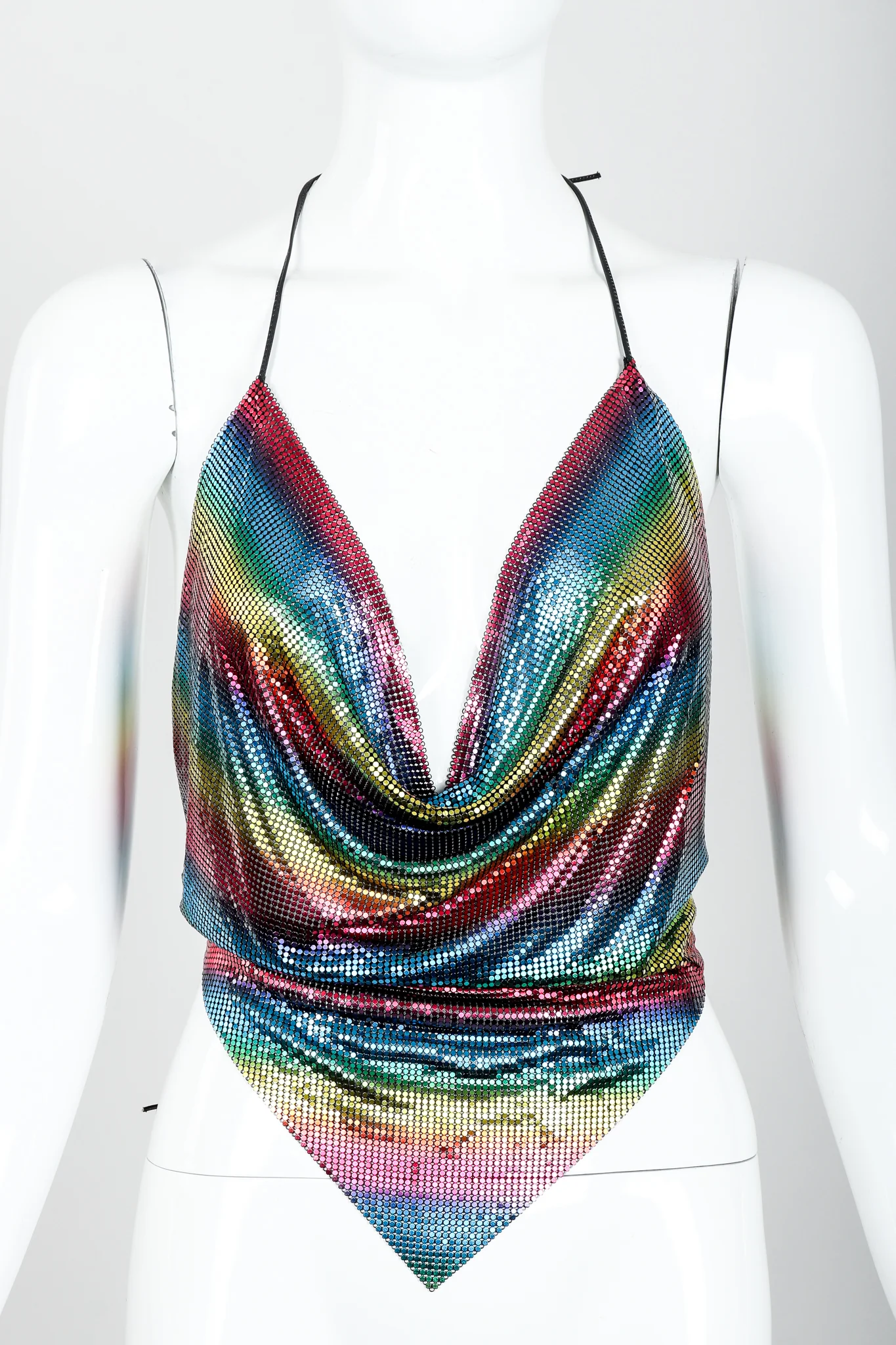 Rainbow Mesh Halter Top - Image 3