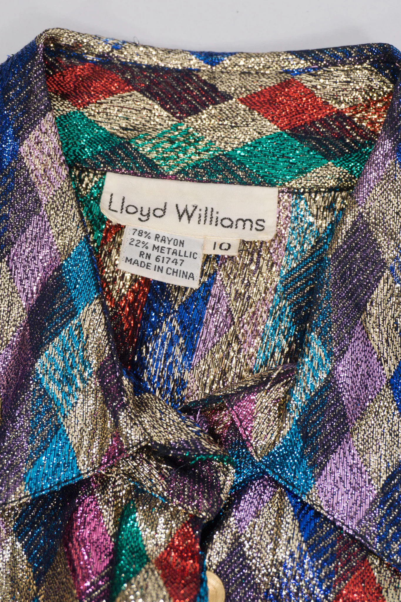 Rainbow Metallic Diamond Blouse - Image 12