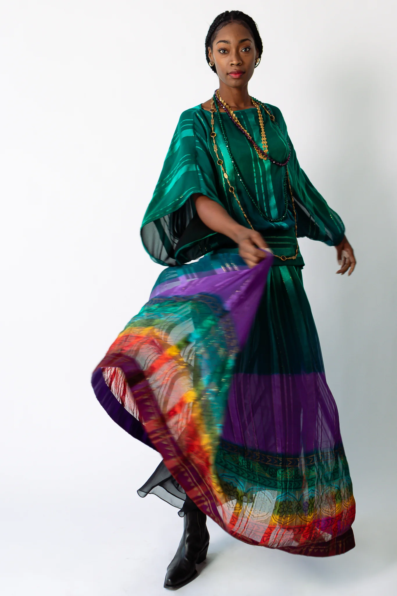 Rainbow Ombré Blouse & Skirt Set - Image 2