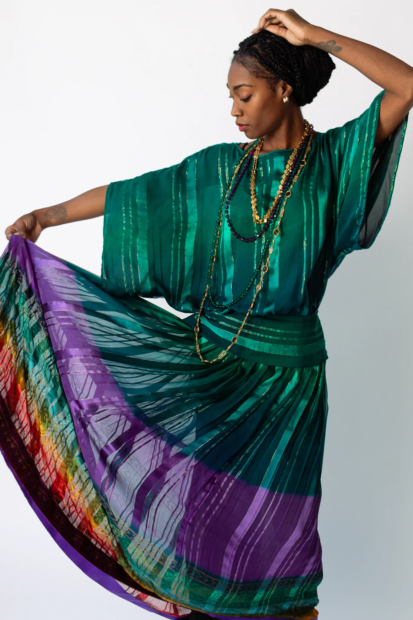 Rainbow Ombré Blouse & Skirt Set - Image 3