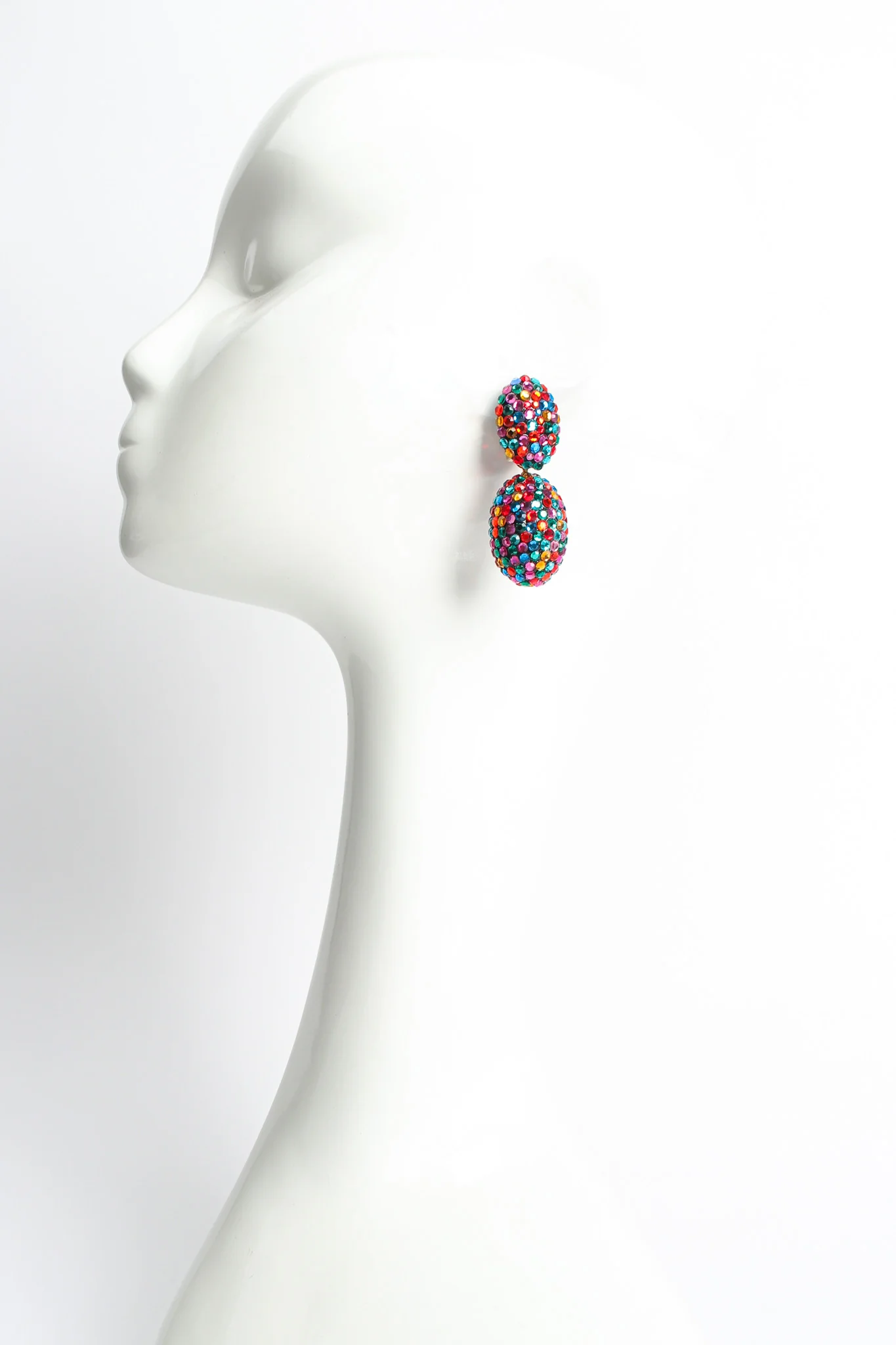 Rainbow Oval Egg Drop Earrings - Image 2