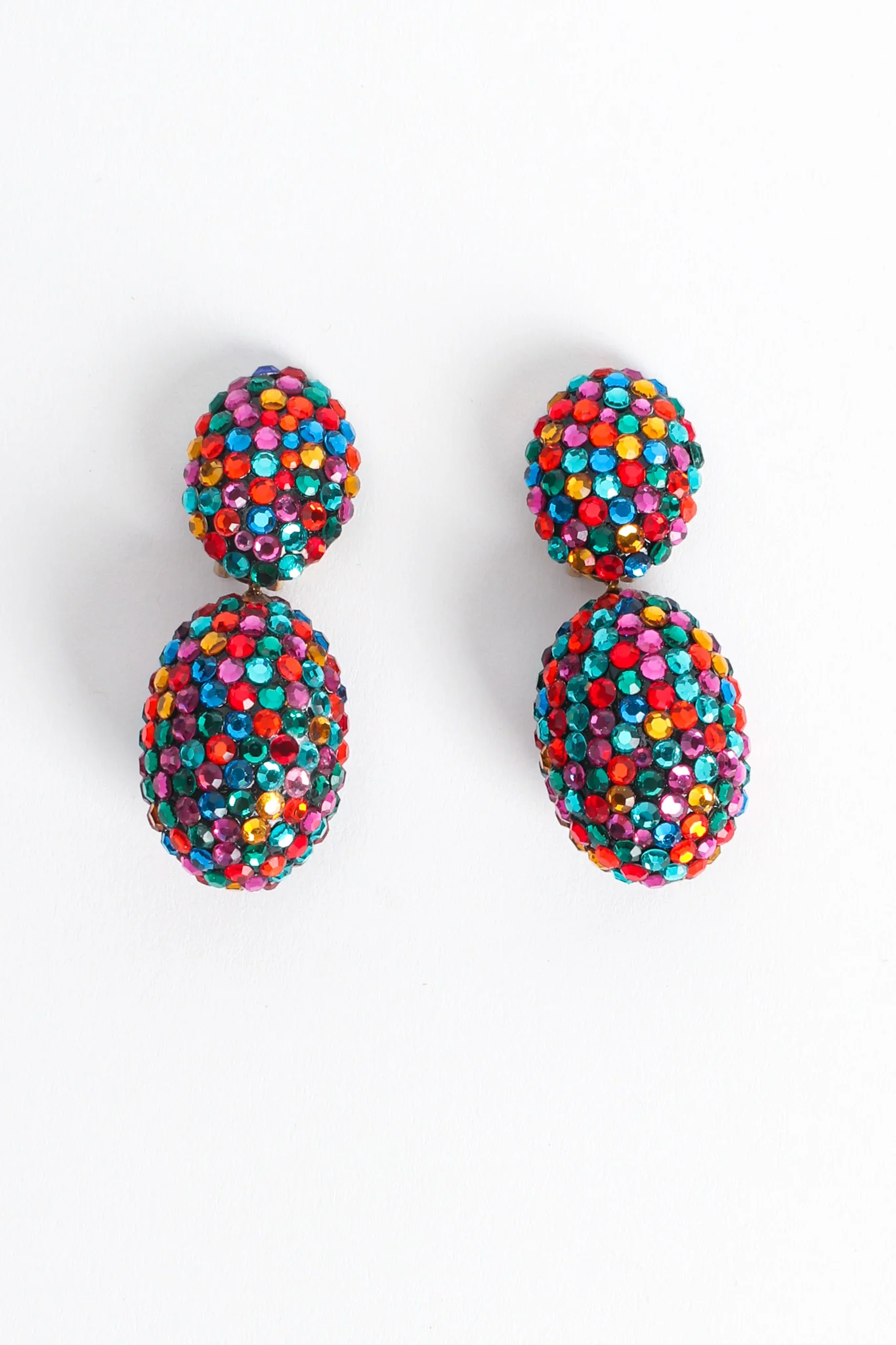 Rainbow Oval Egg Drop Earrings - Image 3