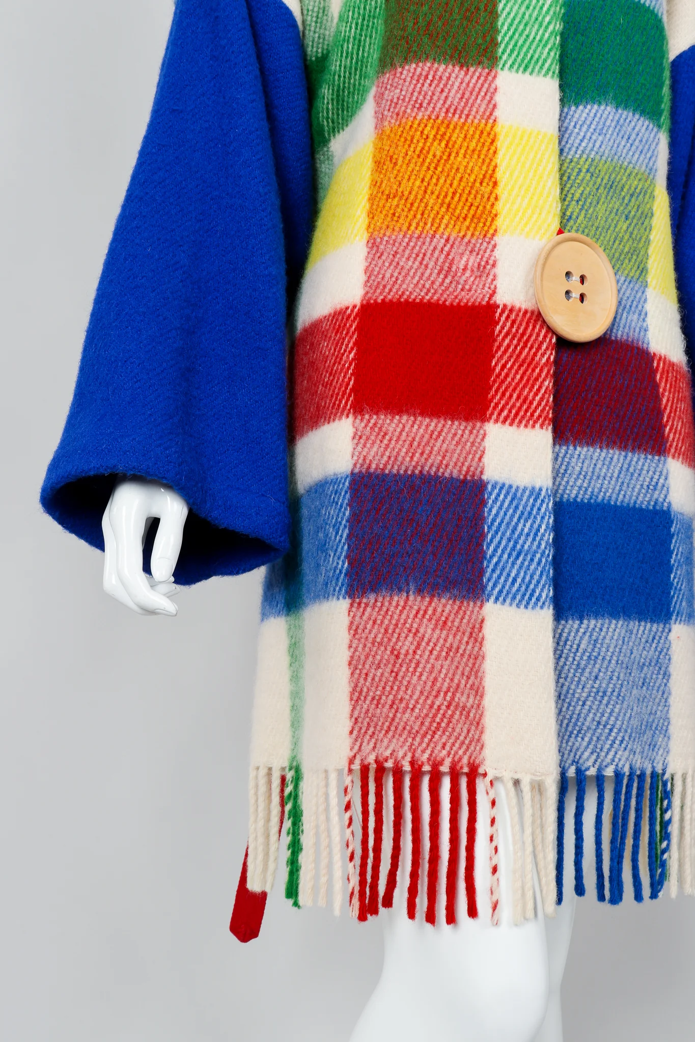 Rainbow Plaid Blanket Coat - Image 2