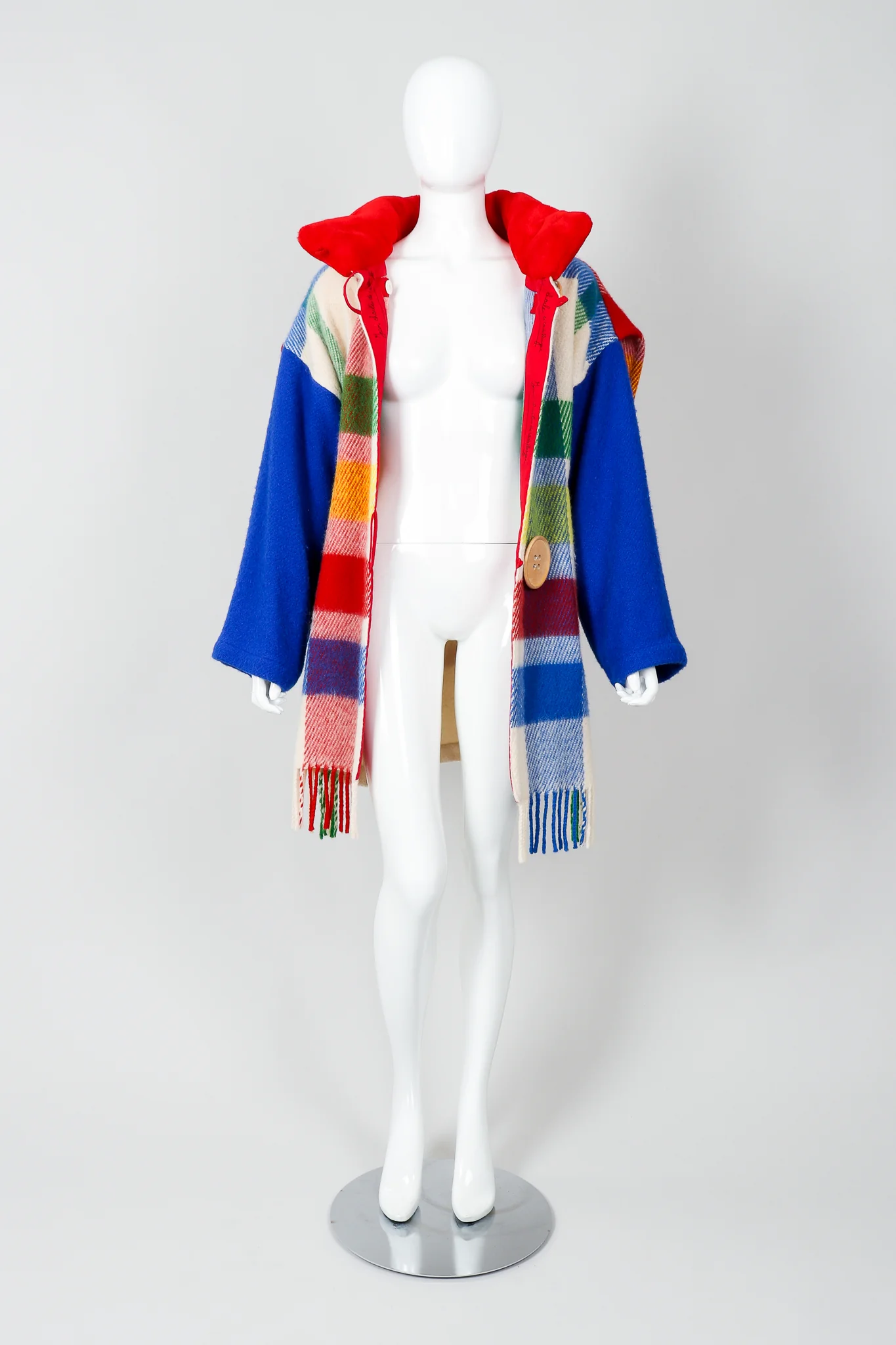 Rainbow Plaid Blanket Coat - Image 5