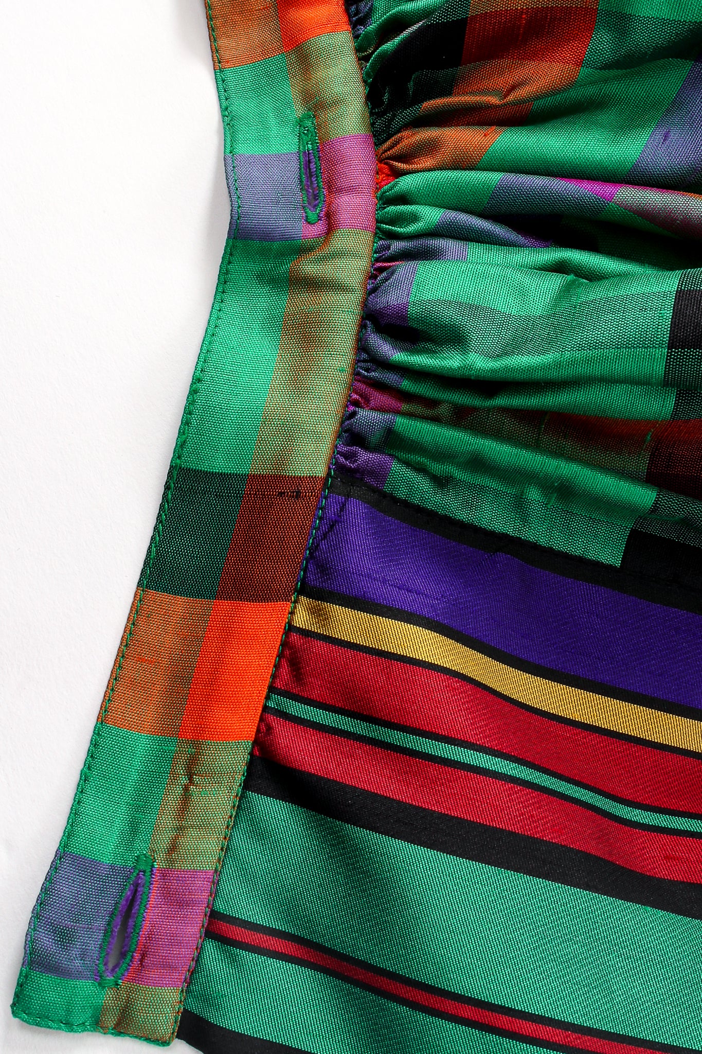 Rainbow Plaid Silk Dress & Skirt Set - Image 25