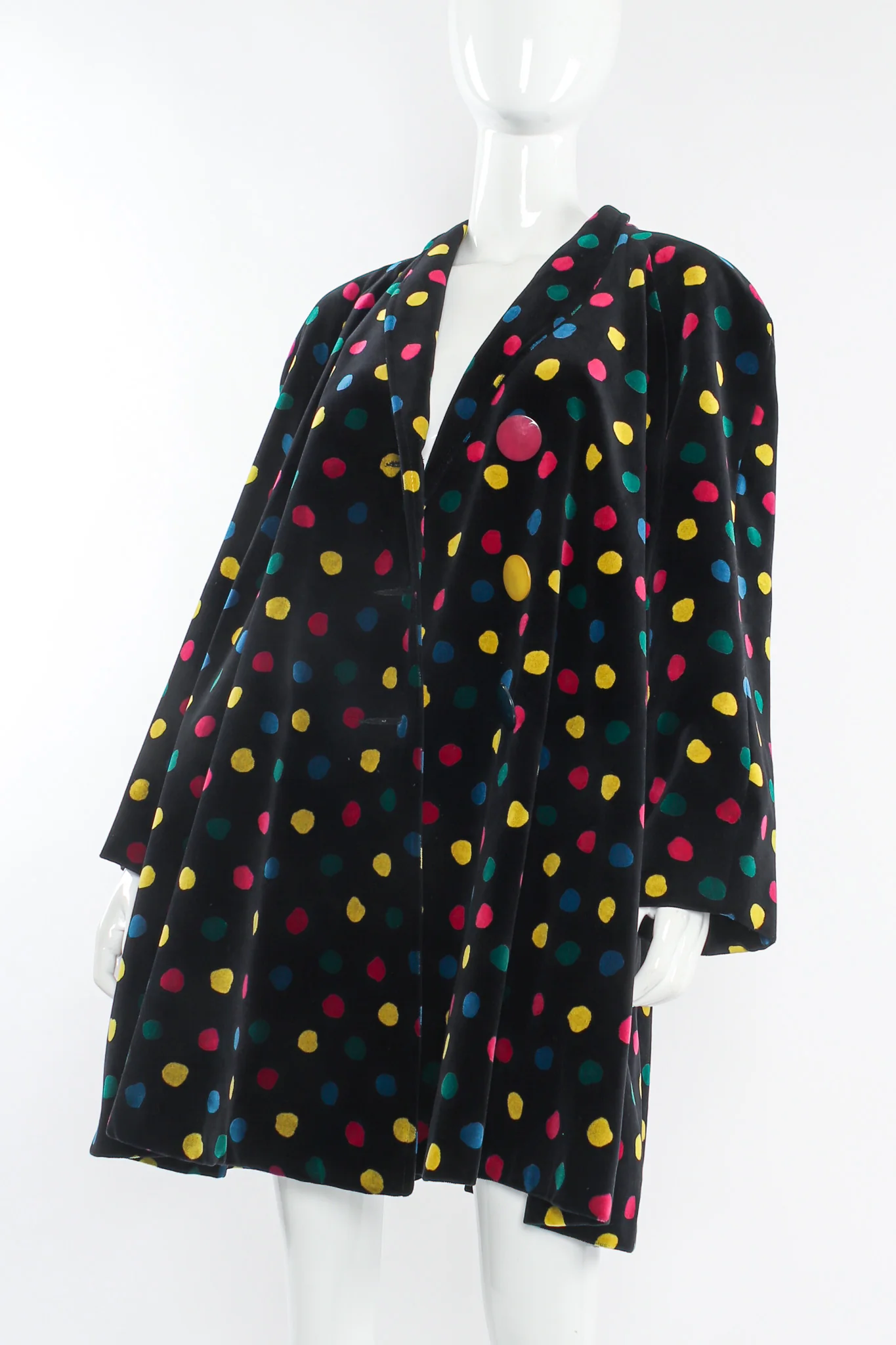 Rainbow Polka Dot Velvet Coat - Image 5