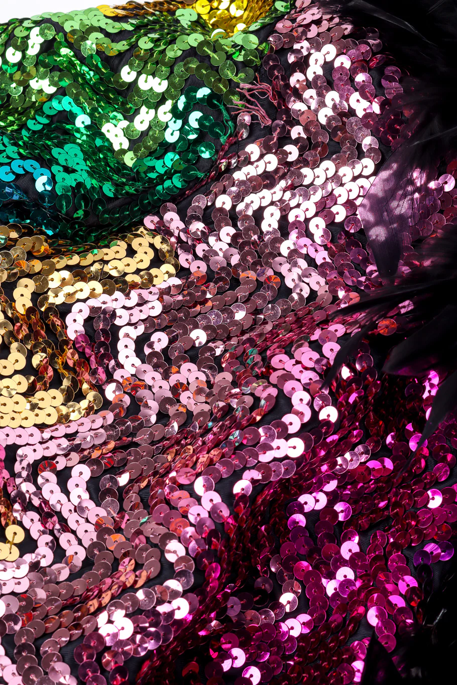Rainbow Sequin Feather Coat - Image 6
