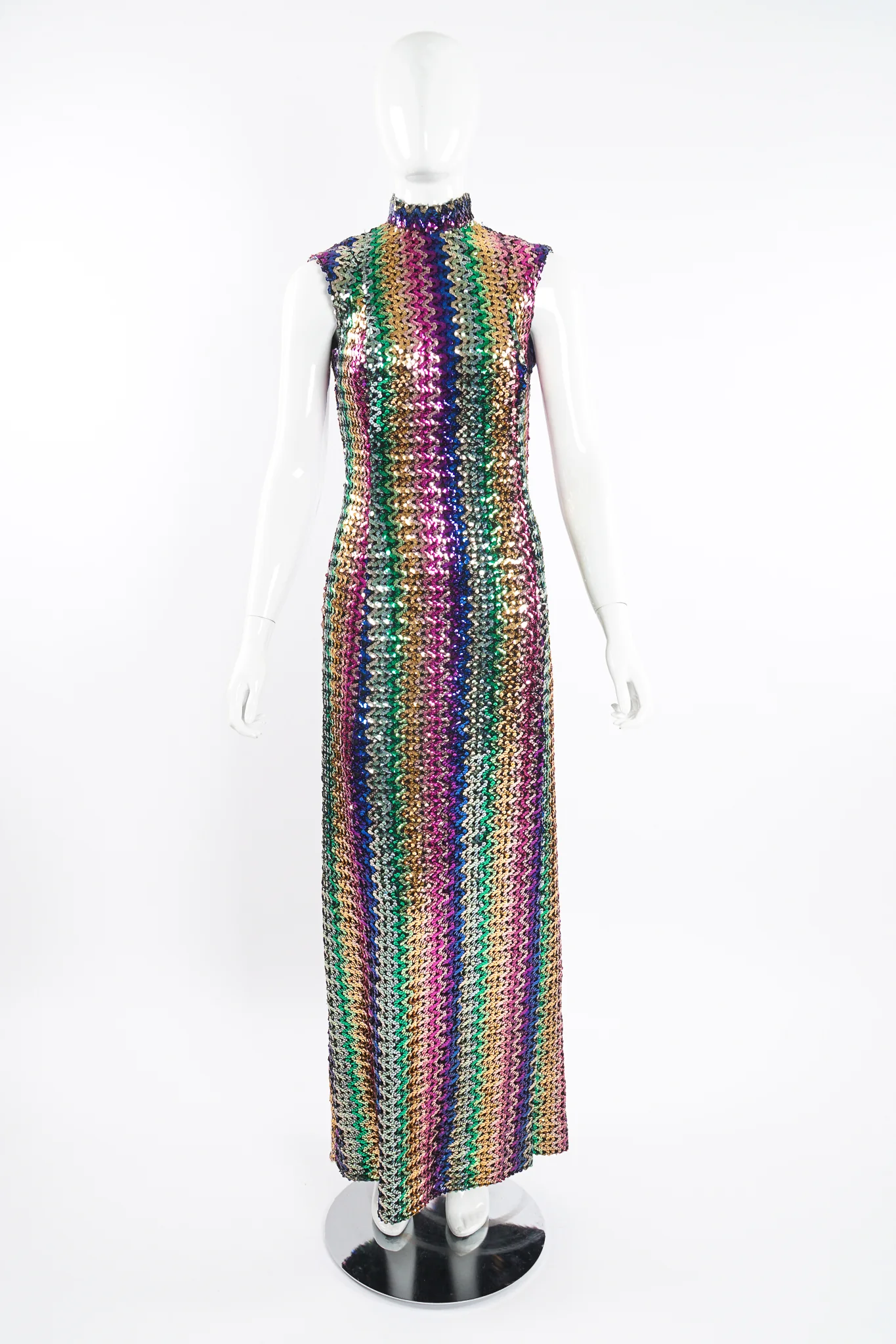 Rainbow Sequin Sheath Gown - Image 5