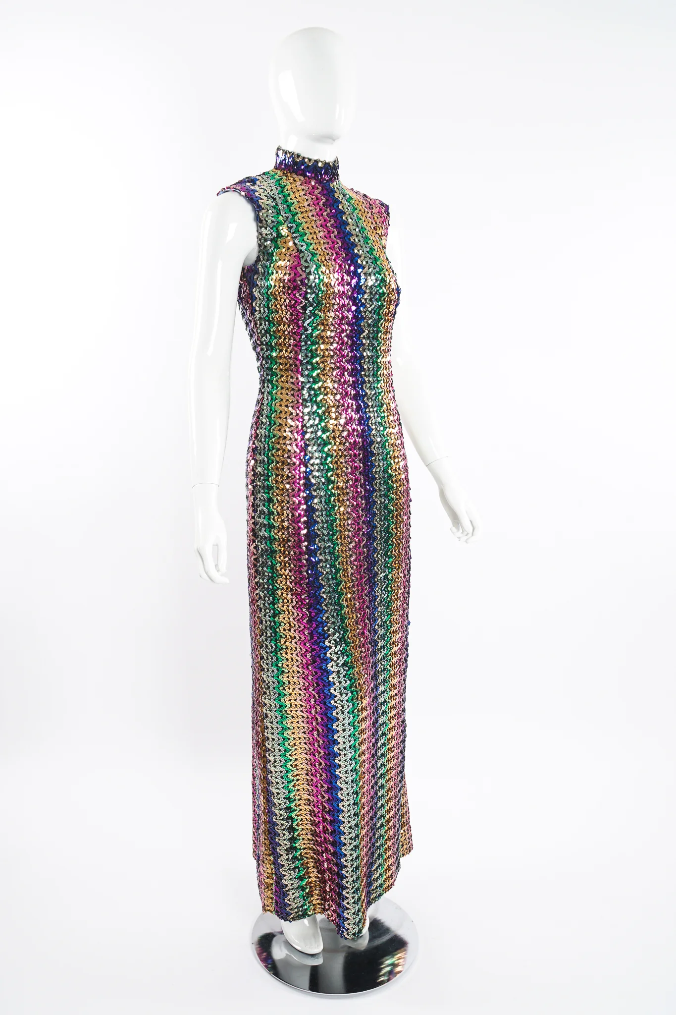 Rainbow Sequin Sheath Gown - Image 6