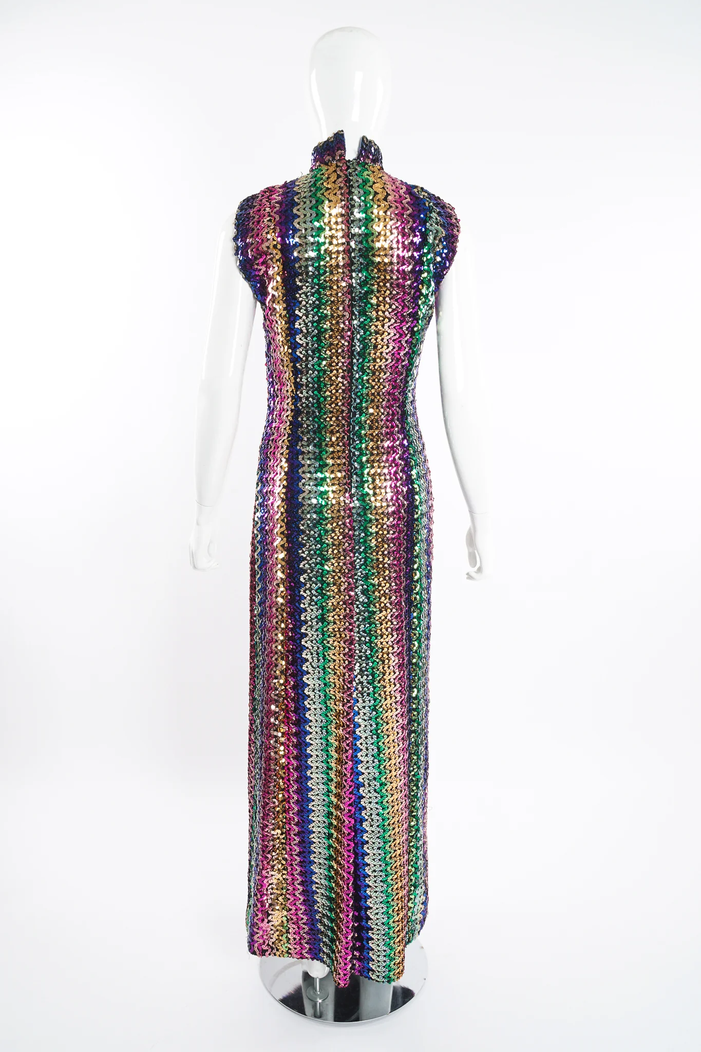 Rainbow Sequin Sheath Gown - Image 8