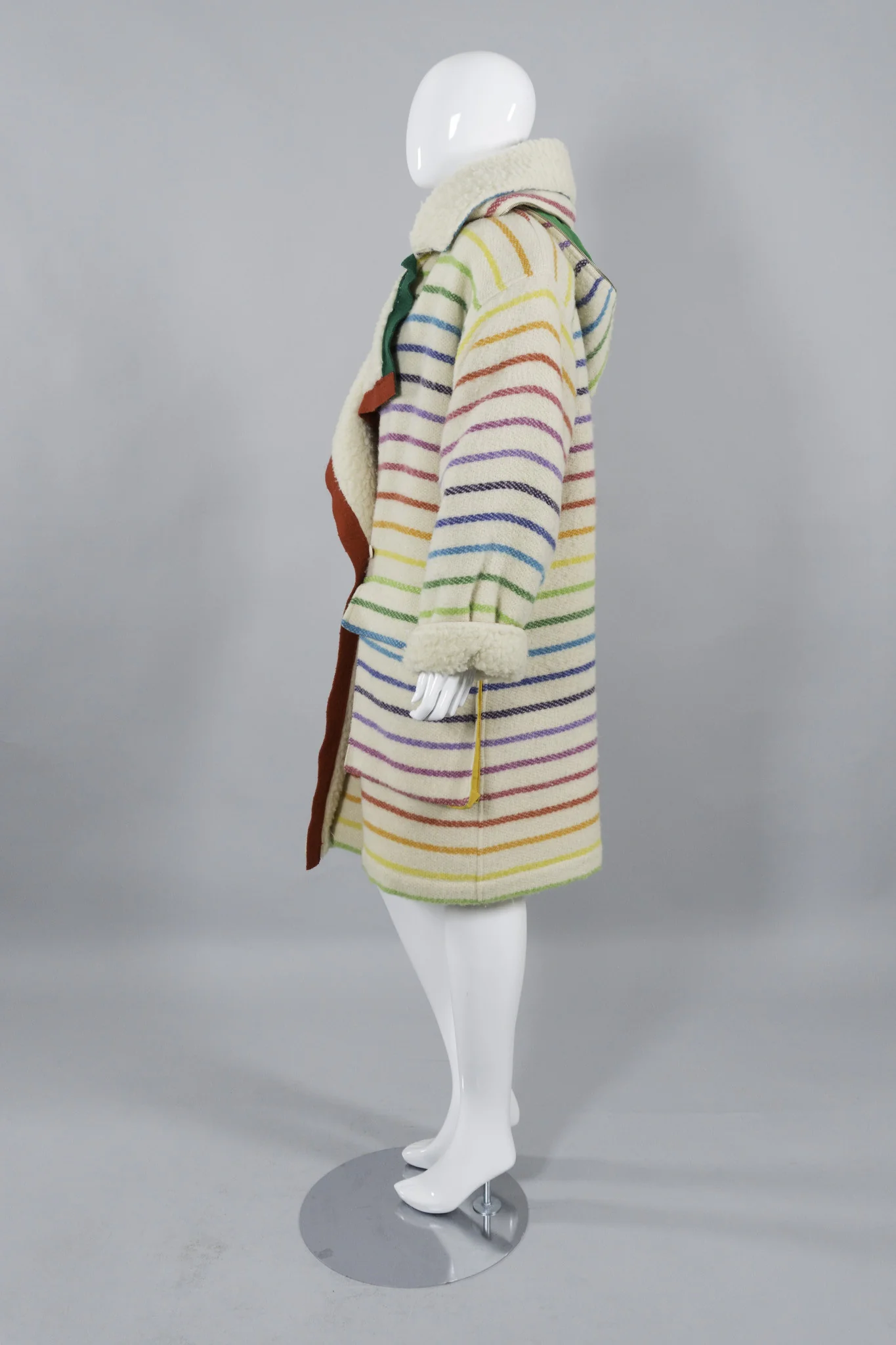 Rainbow Shearling Coat - Image 4