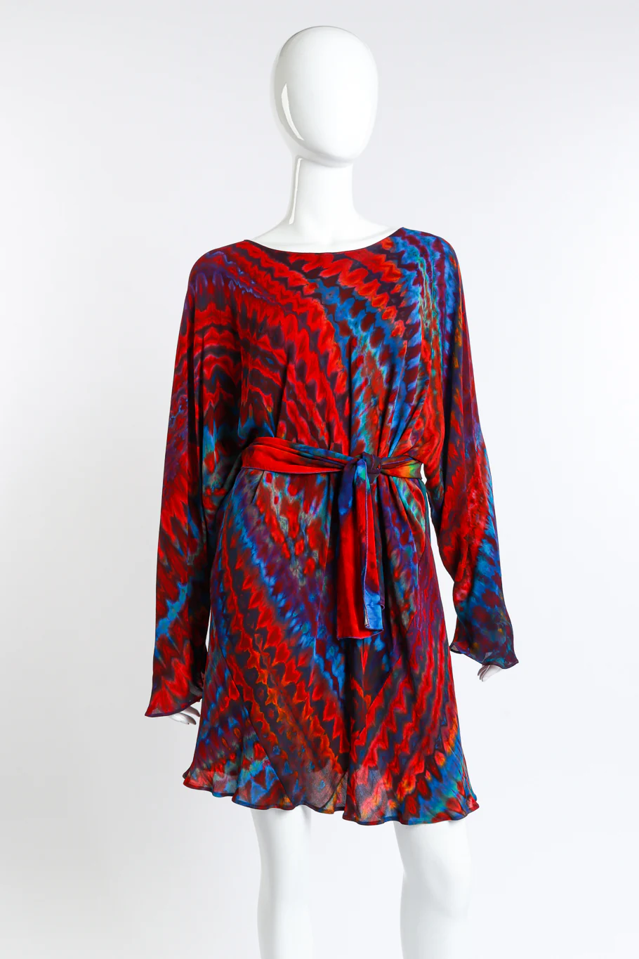 Rainbow Shibori Dolman Tunic Dress