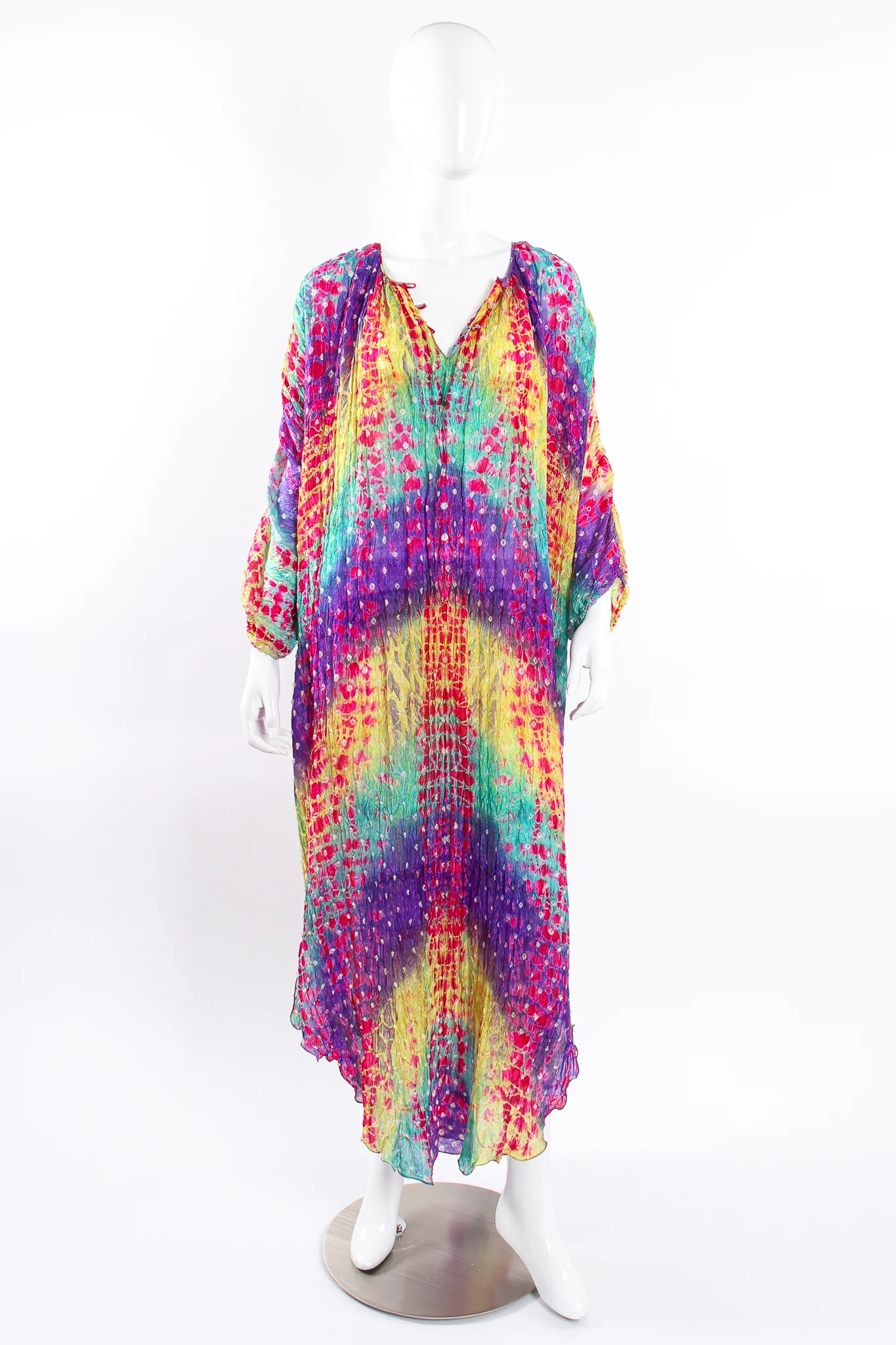 Rainbow Silk Tie Dye Caftan - Image 5