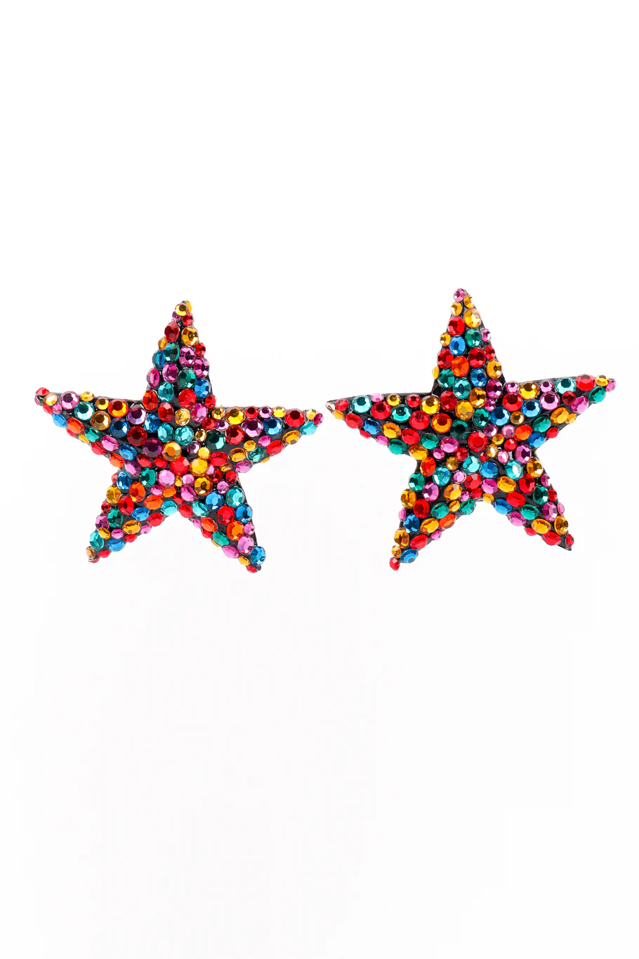 Rainbow Rhinestone Star Earrings