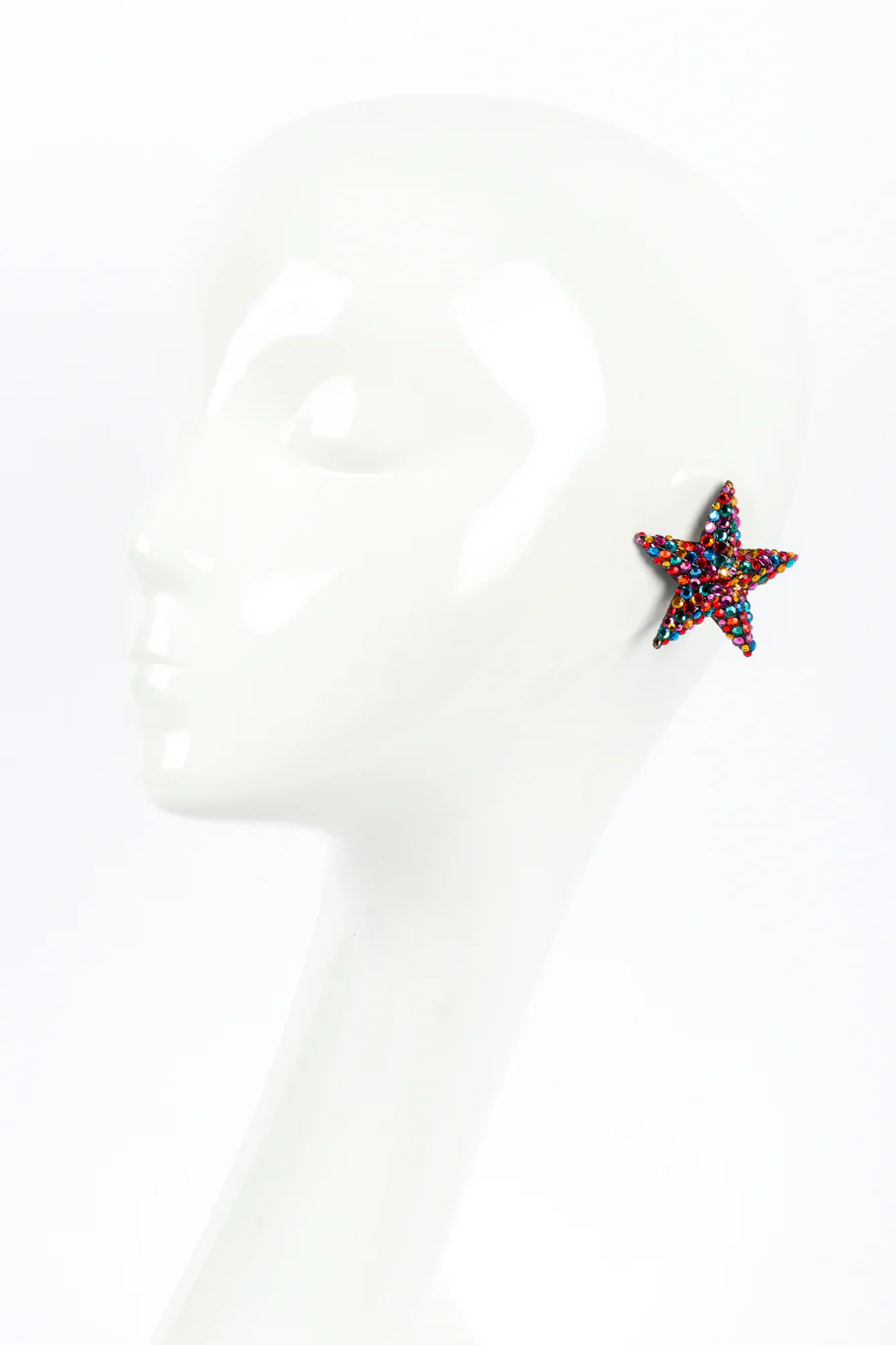 Rainbow Rhinestone Star Earrings - Image 2