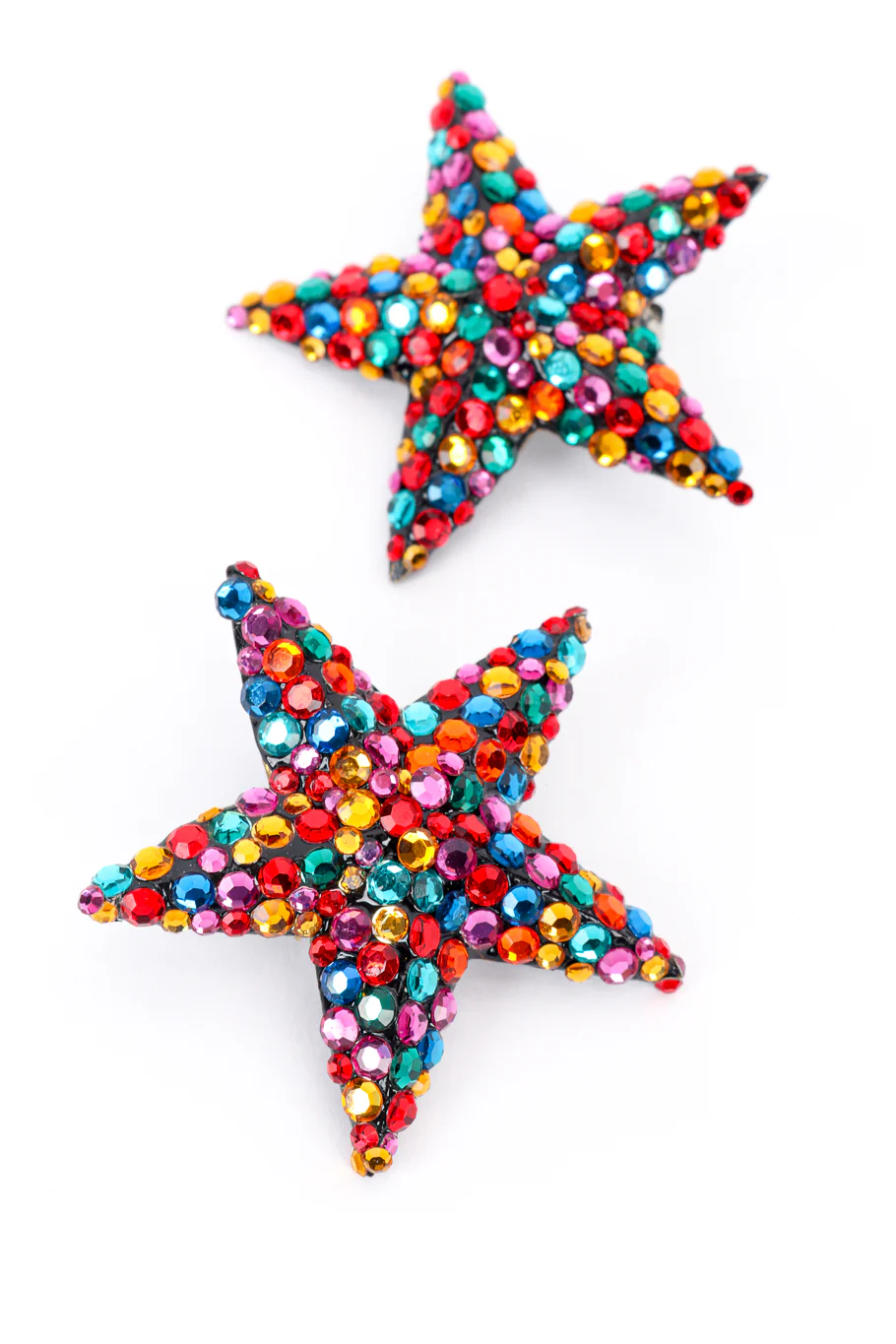 Rainbow Rhinestone Star Earrings - Image 3