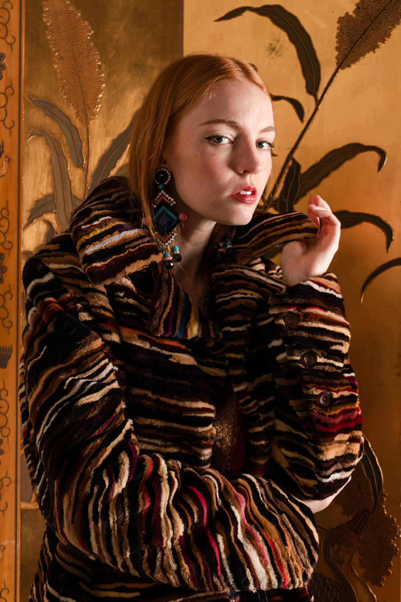 Zebrawood Stripe Fur Coat - Image 3