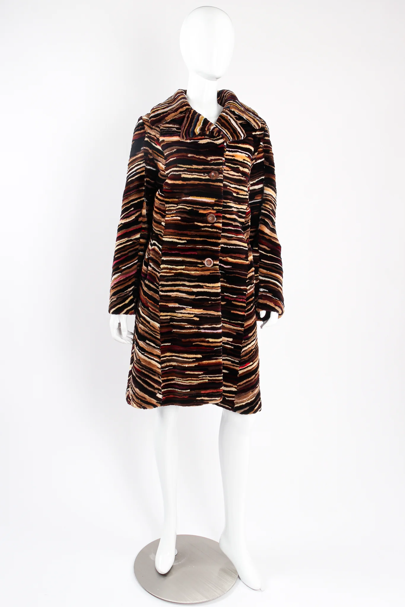 Zebrawood Stripe Fur Coat - Image 8