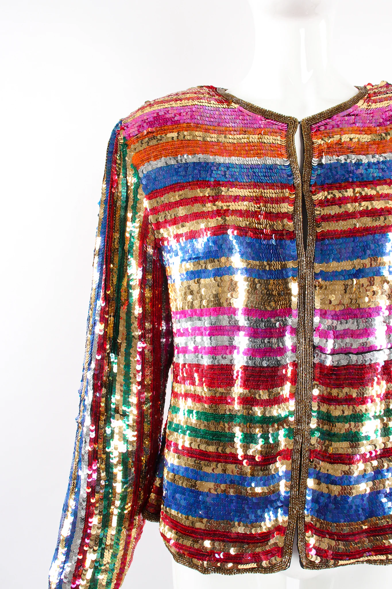 Rainbow Stripe Sequin Jacket - Image 2
