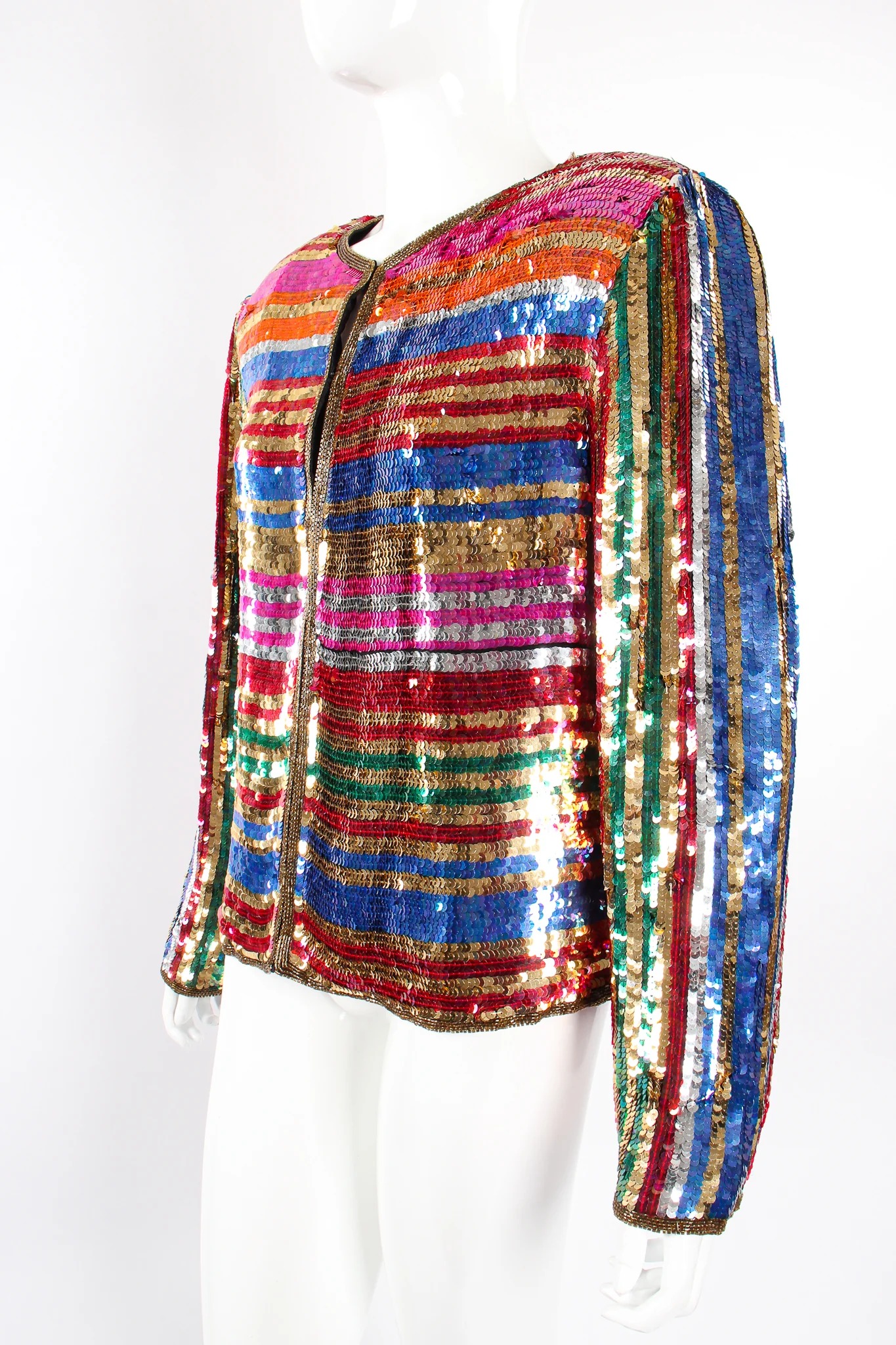 Rainbow Stripe Sequin Jacket - Image 3