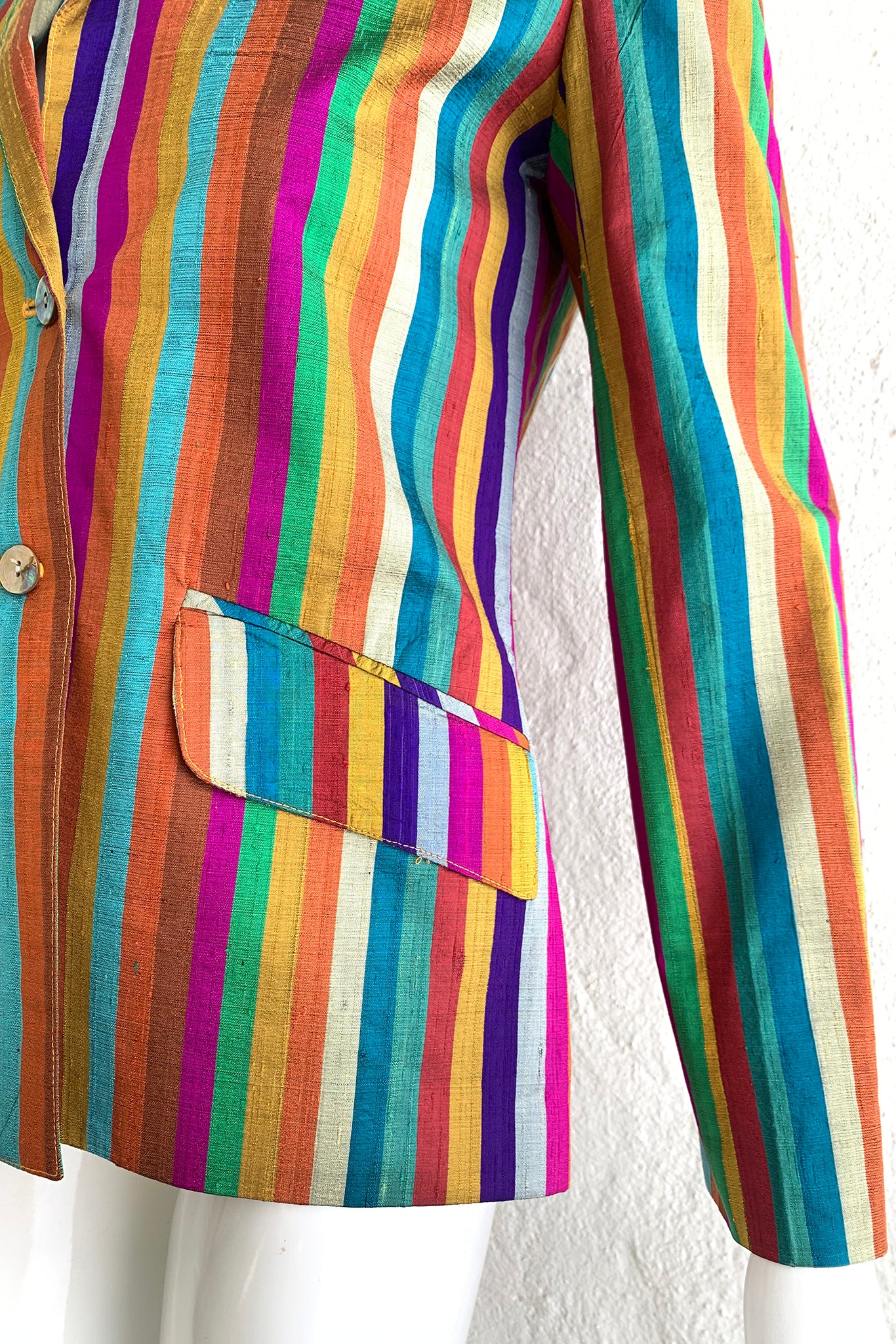 Rainbow Stripe Silk Jacket - Image 6
