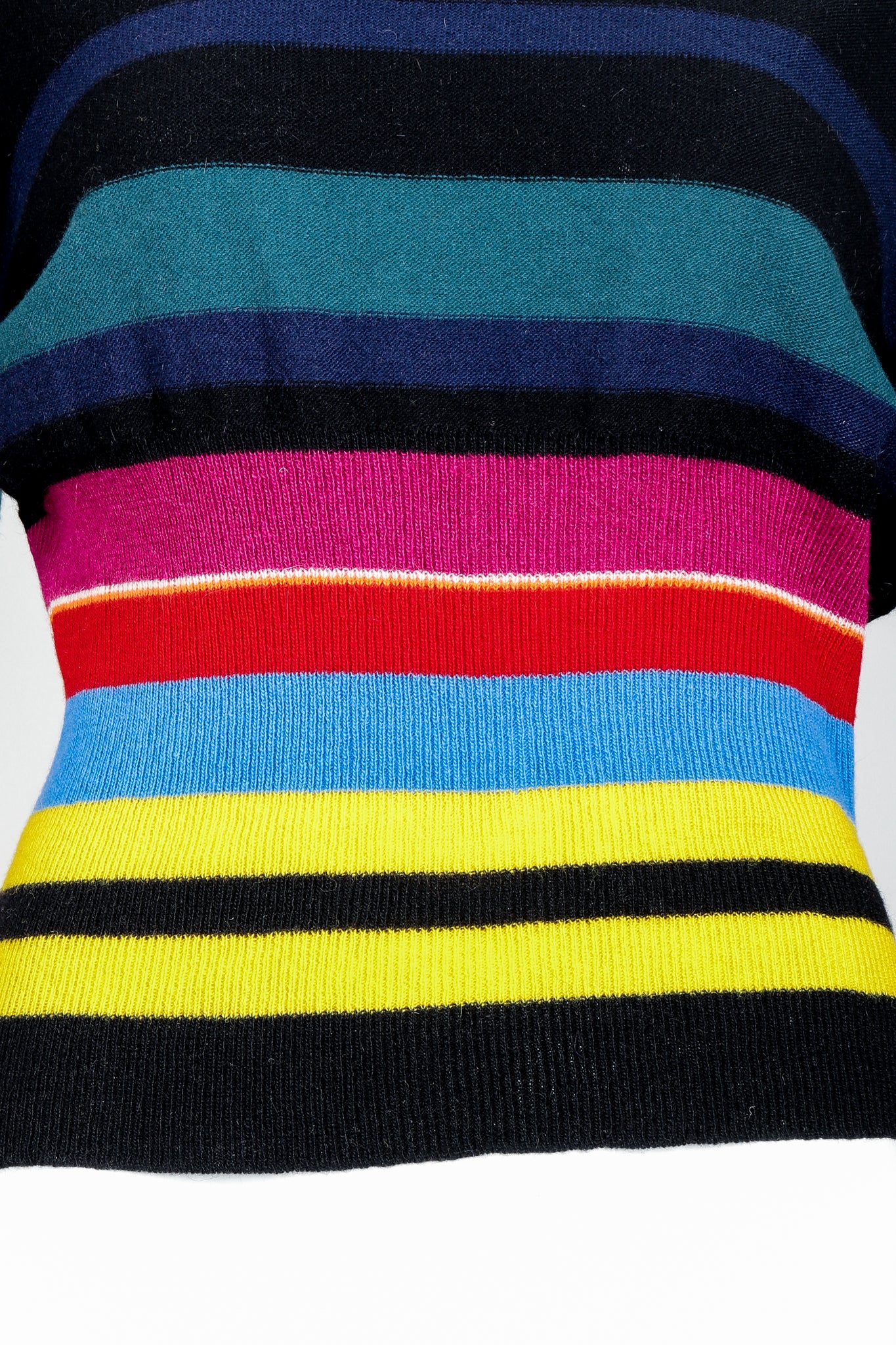 Rainbow Striped Knit Bow Sweater - Image 10