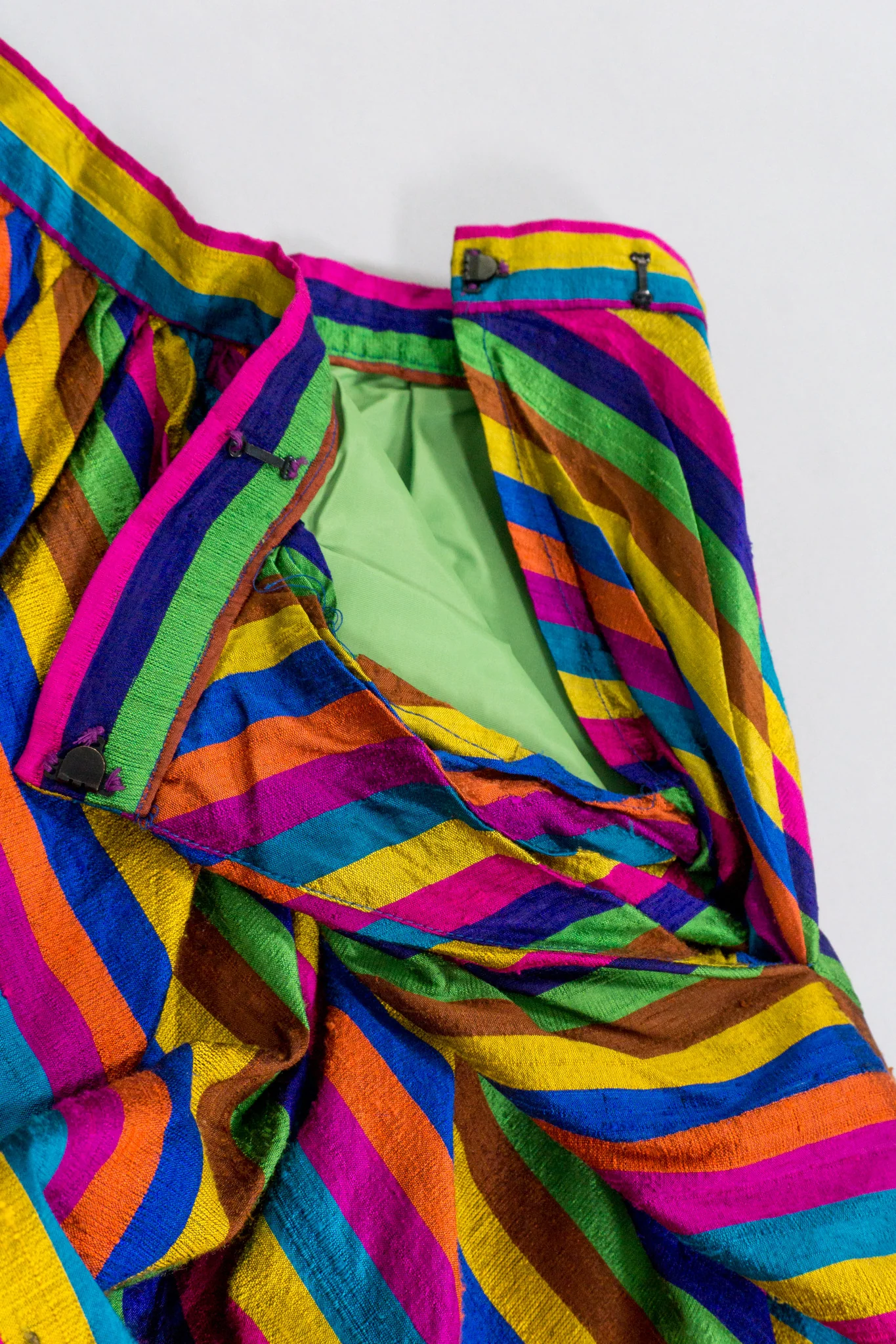 Rainbow Striped Silk Skirt - Image 10