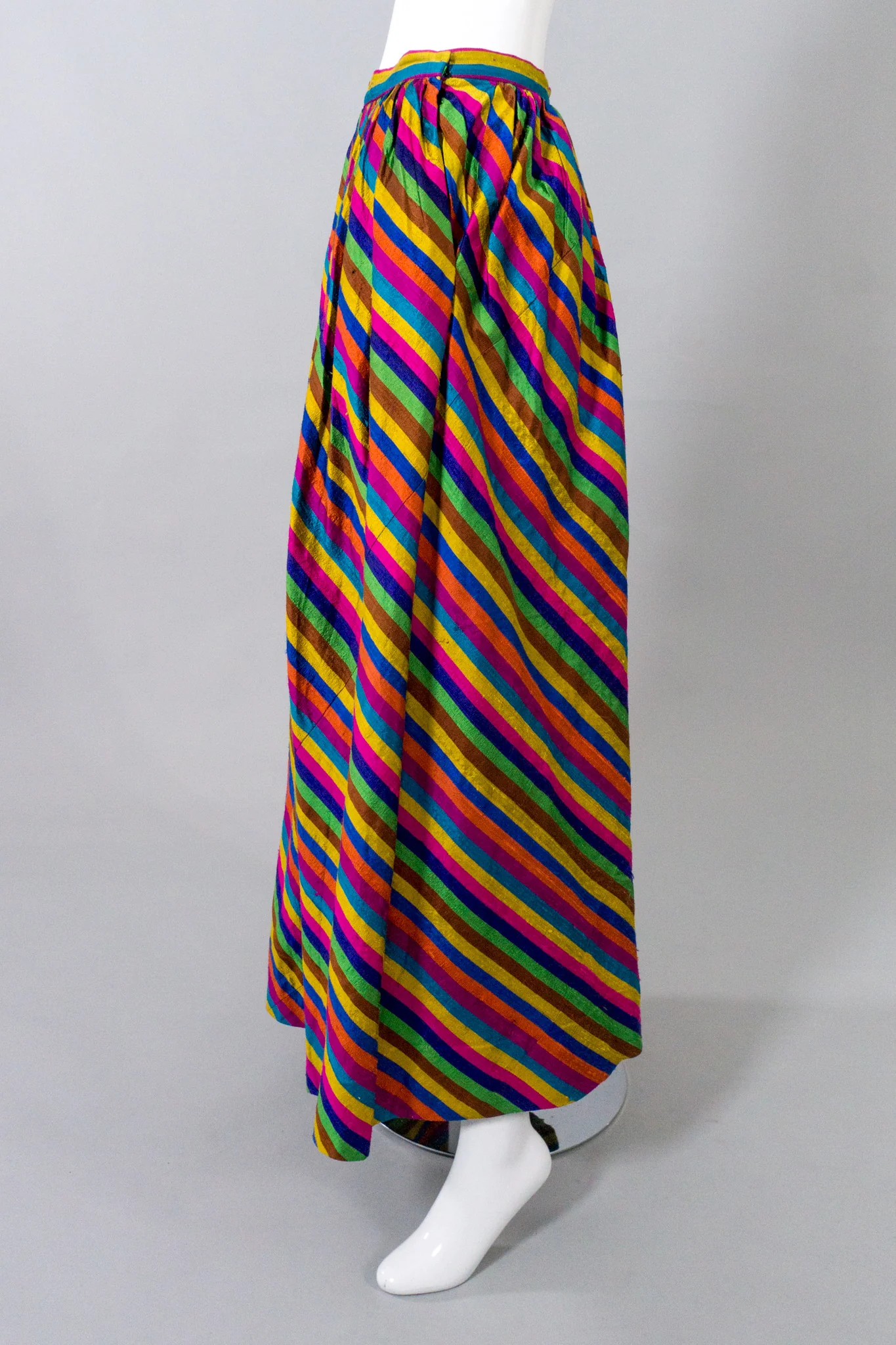 Rainbow Striped Silk Skirt - Image 3