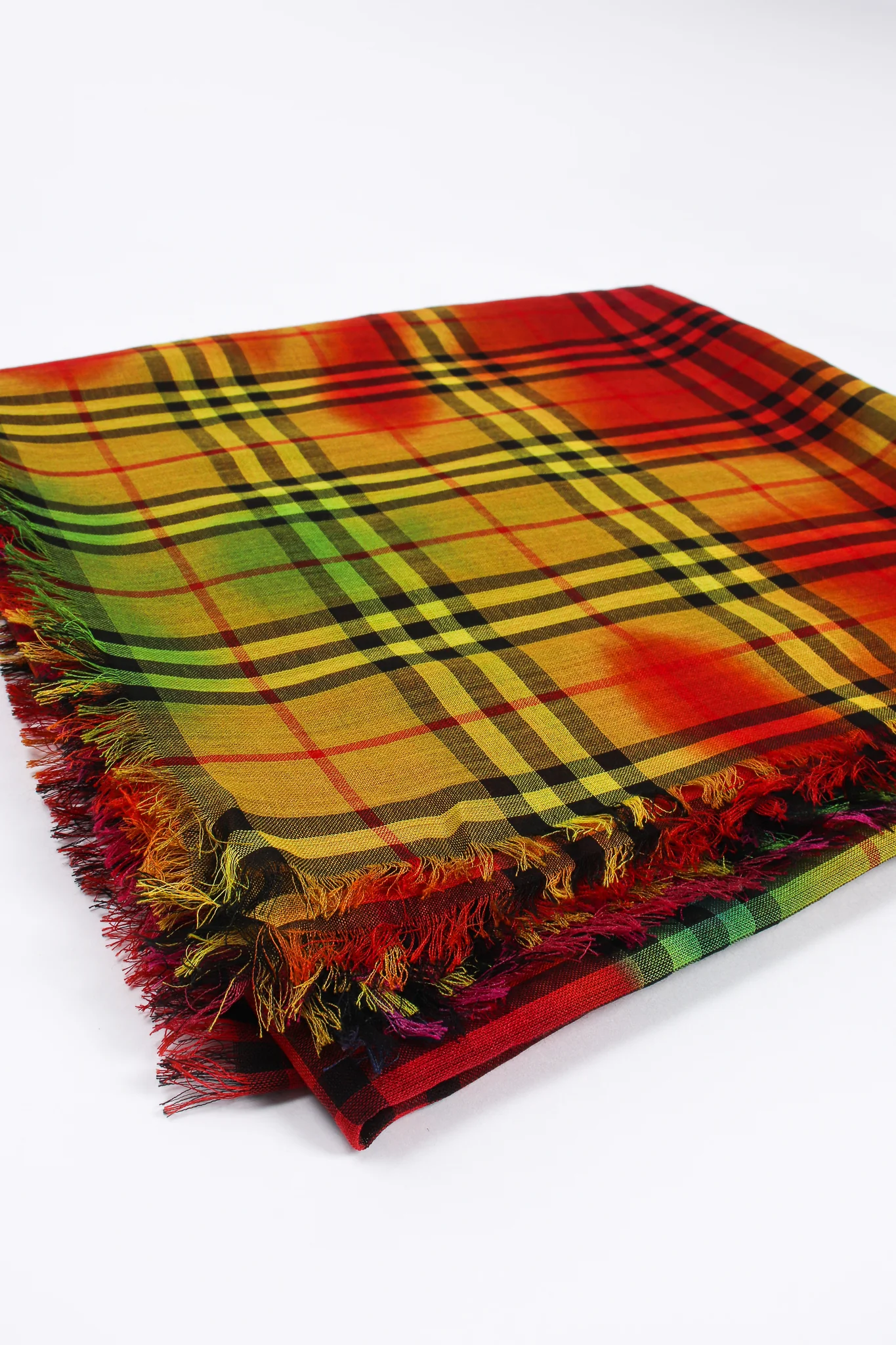 Rainbow Tie Dye Plaid Scarf - Image 12