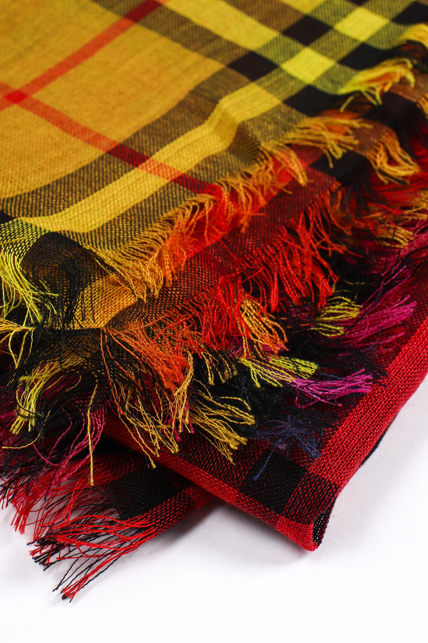 Rainbow Tie Dye Plaid Scarf - Image 13