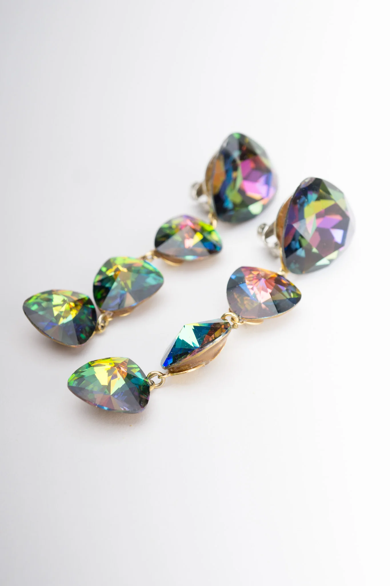 Rainbow Trillion Drop Earrings - Image 5