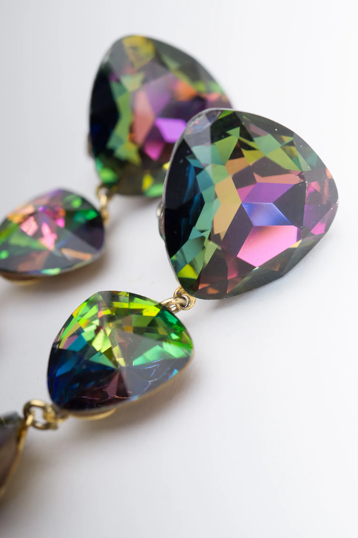 Rainbow Trillion Drop Earrings - Image 9