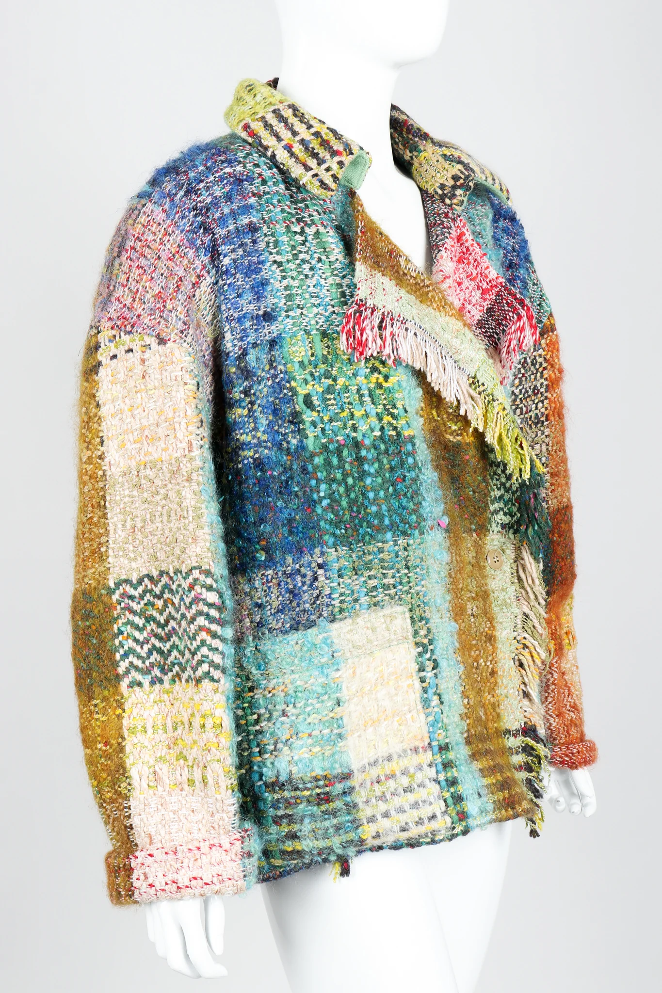 Rainbow Tweed Blanket Jacket - Image 3