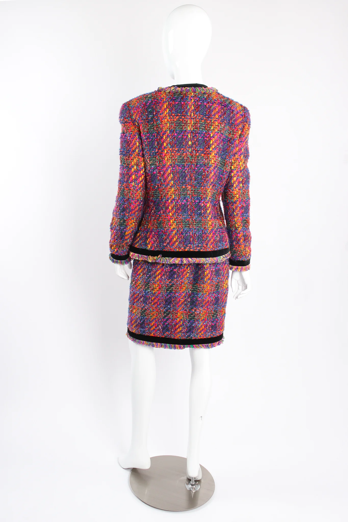 Hot Rainbow Tweed Jacket & Skirt Set - Image 4