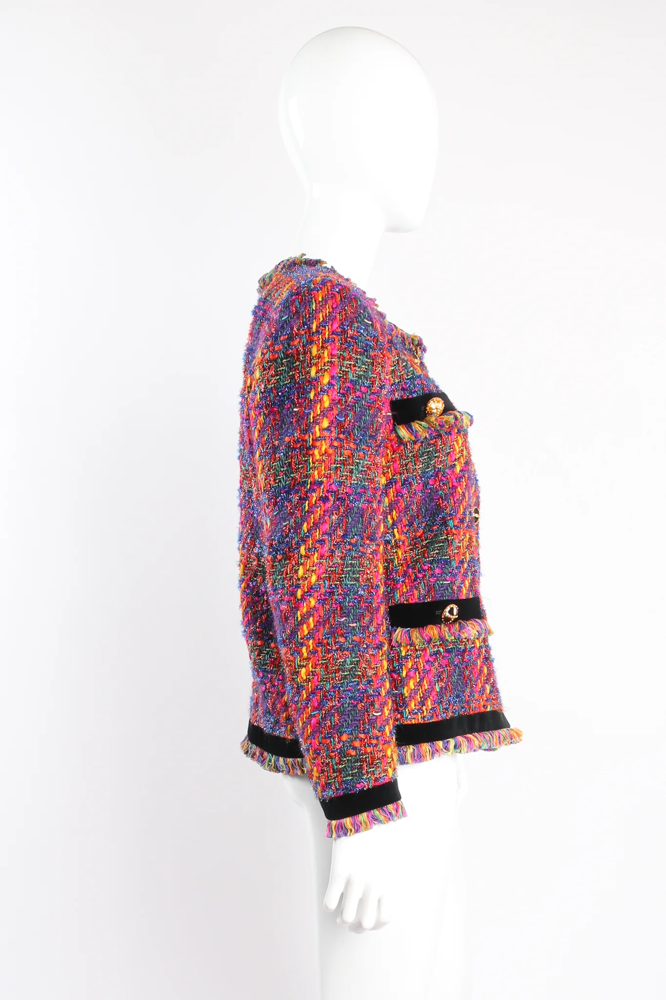 Hot Rainbow Tweed Jacket & Skirt Set - Image 6