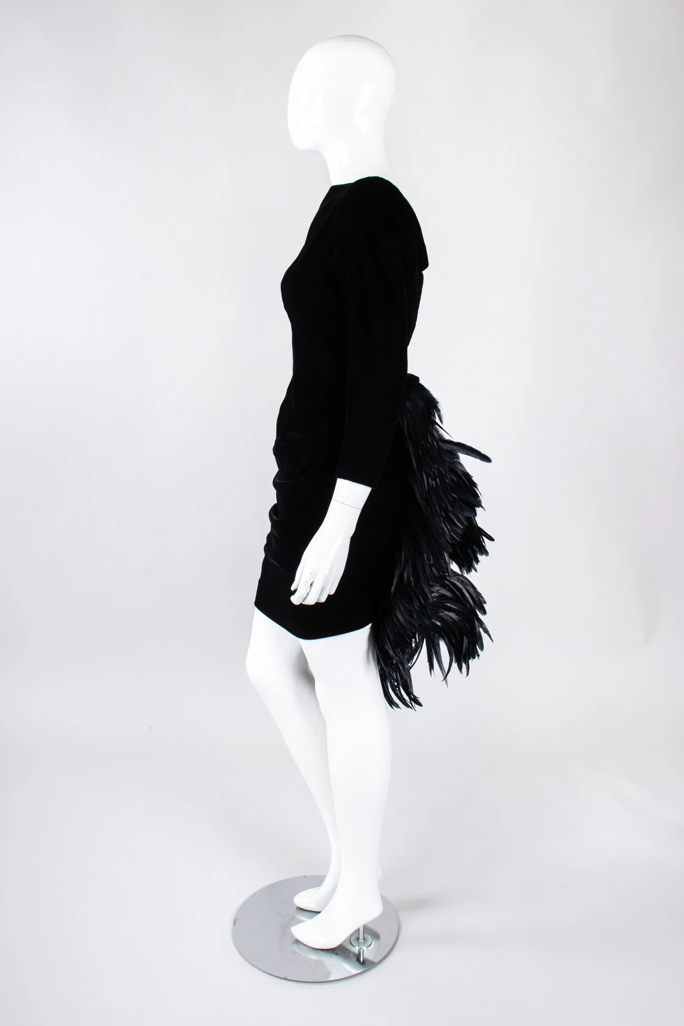 Raven Feather Bustle Dress - Image 5
