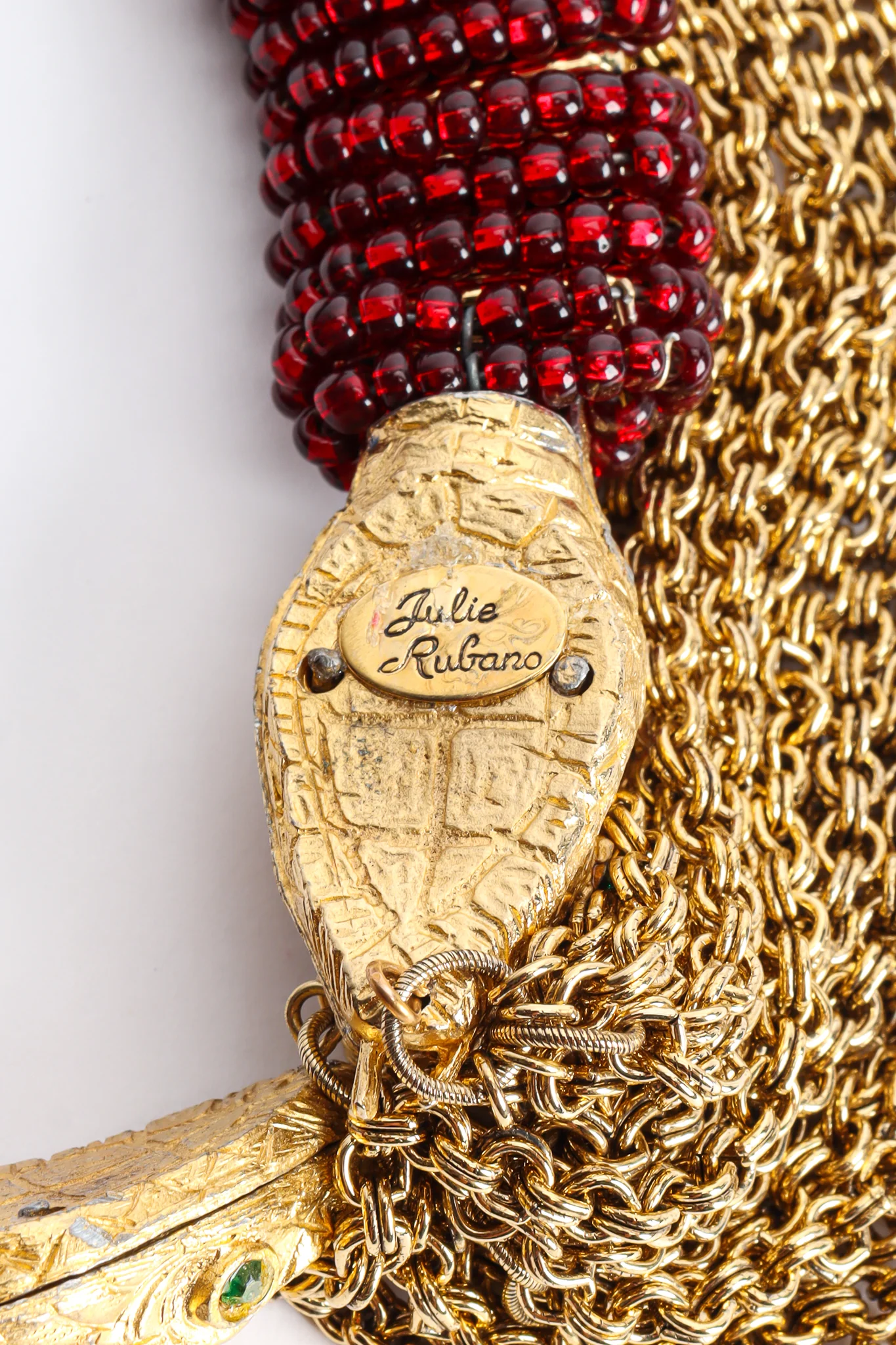 Red Beaded Snake Chain Collar - Image 10