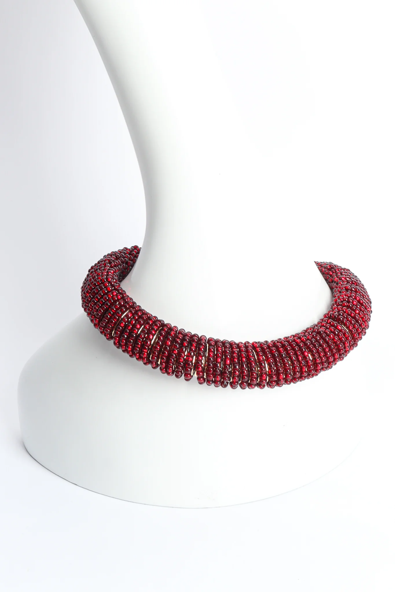 Red Beaded Snake Chain Collar - Image 4
