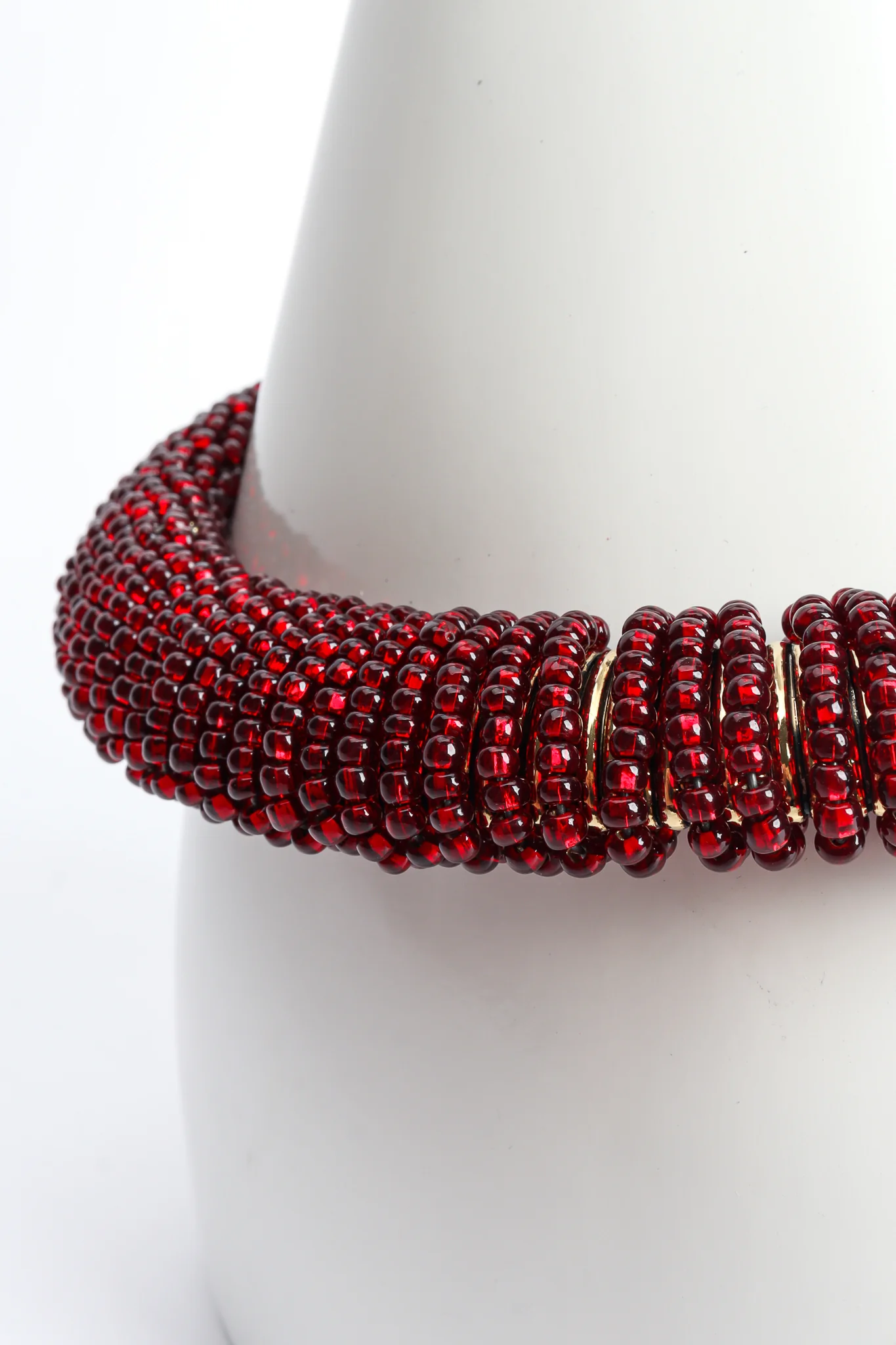 Red Beaded Snake Chain Collar - Image 5