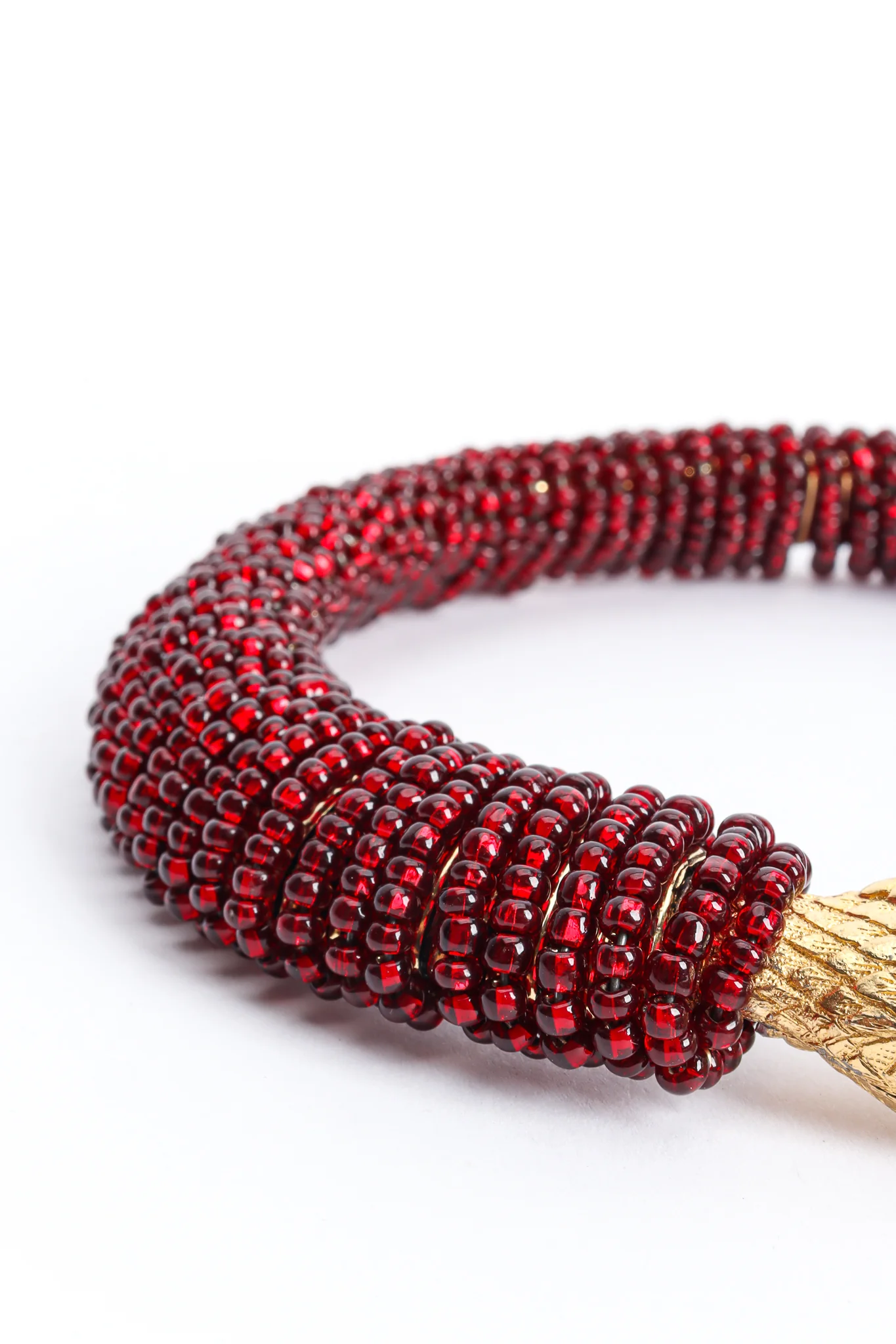Red Beaded Snake Chain Collar - Image 7