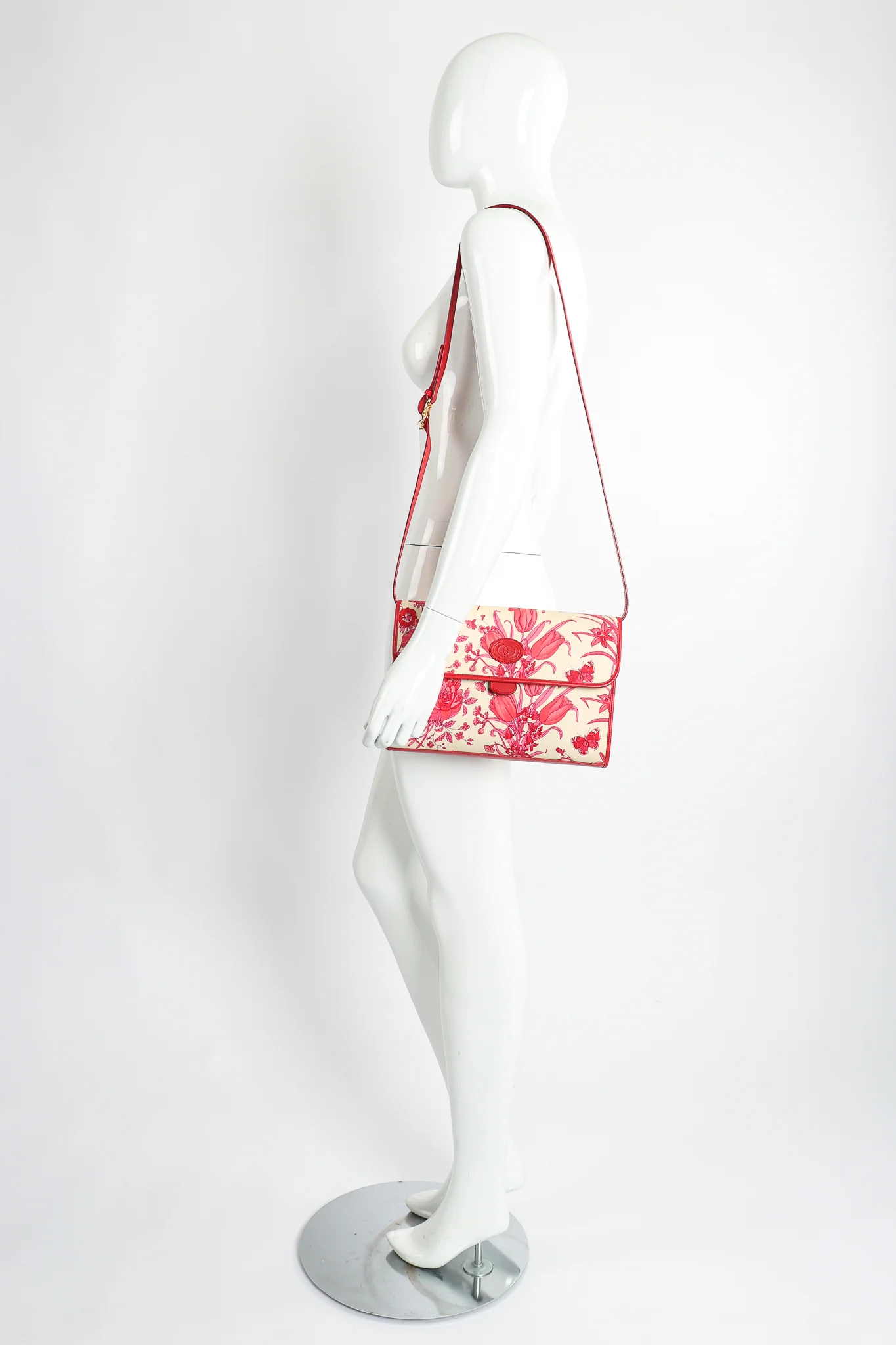 Red Flora Convertible Clutch - Image 8