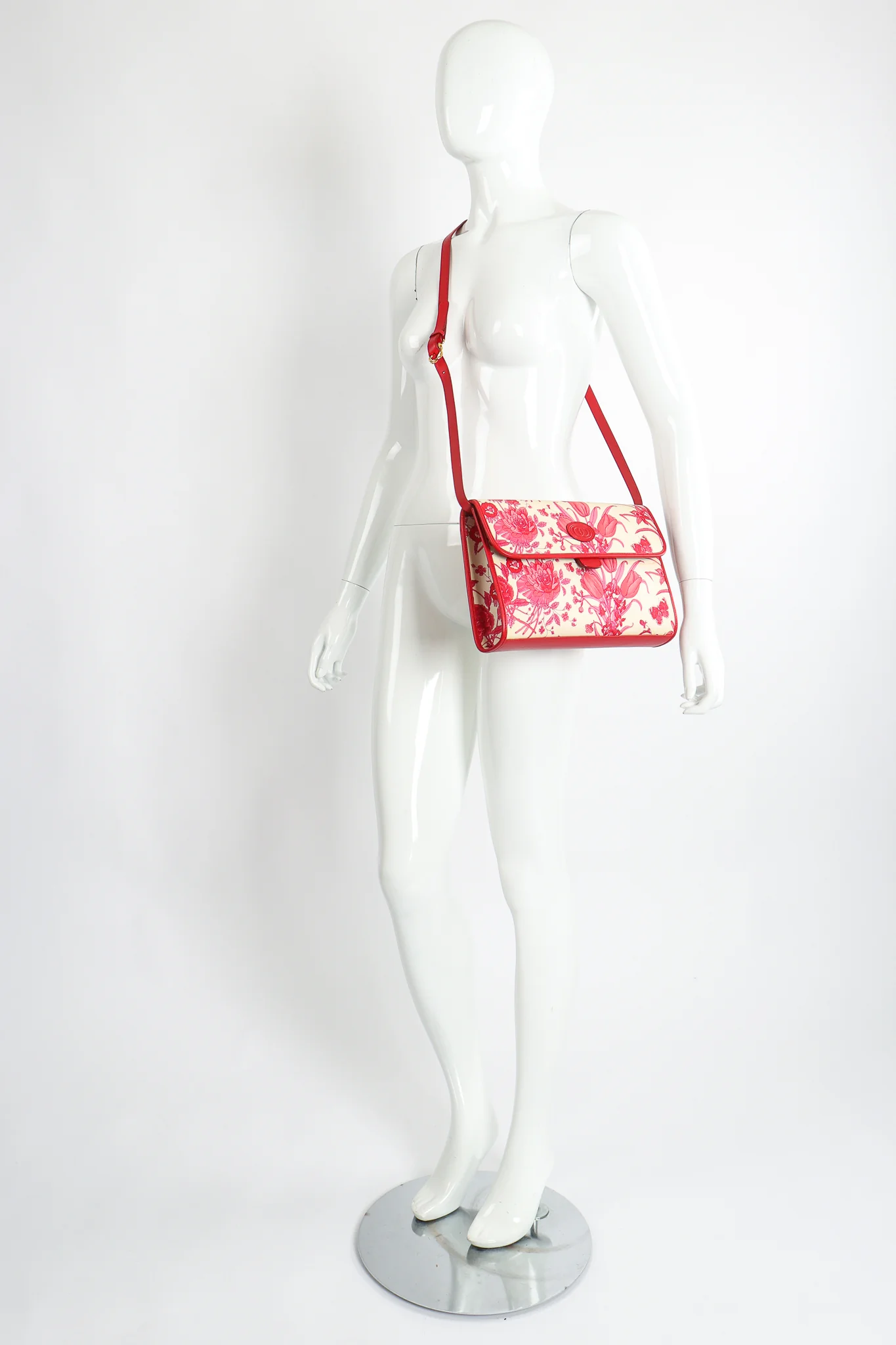 Red Flora Convertible Clutch - Image 9