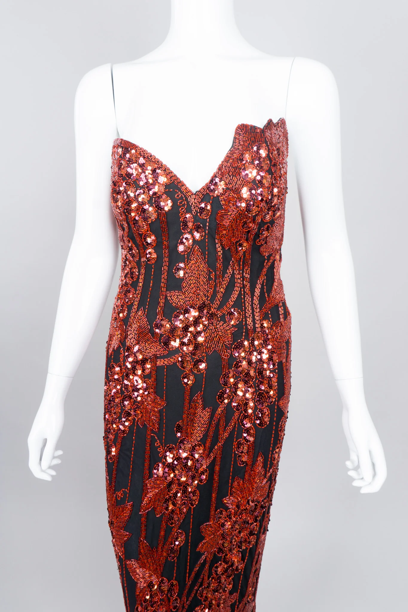 Red Grapes Beaded Gown - Image 11
