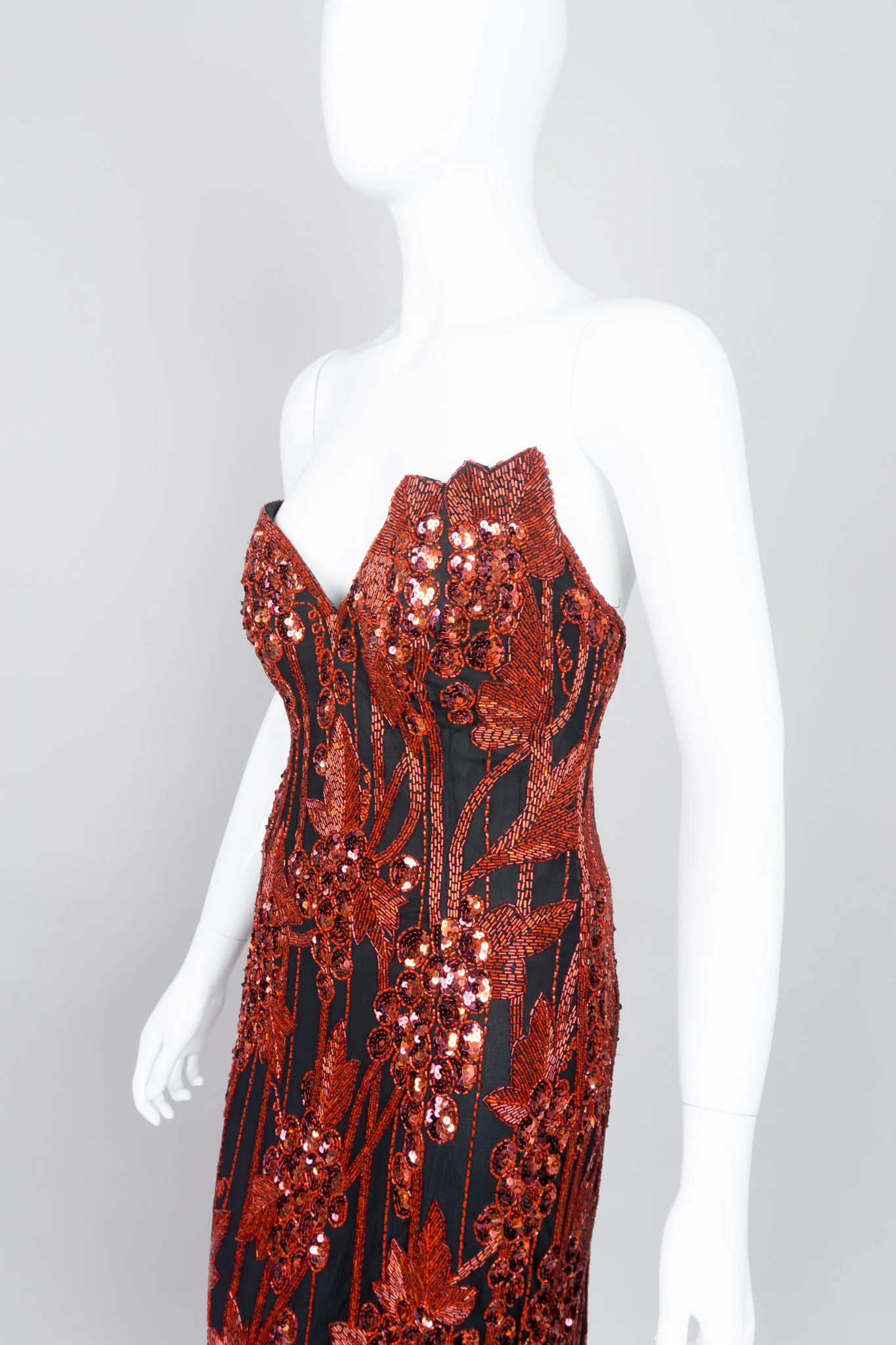 Red Grapes Beaded Gown - Image 13