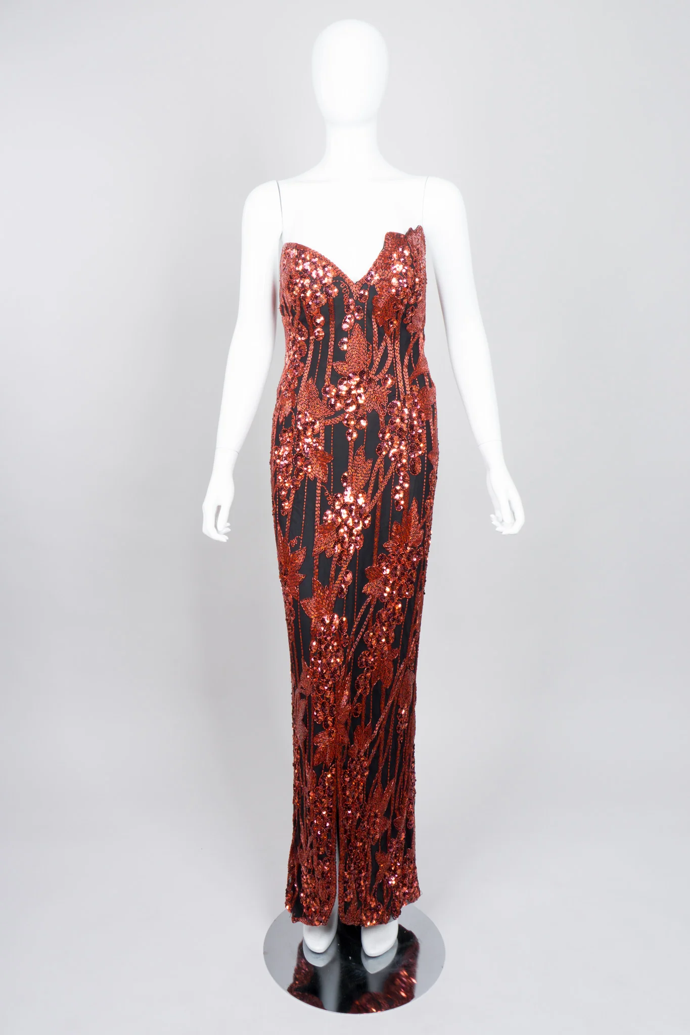 Red Grapes Beaded Gown - Image 2