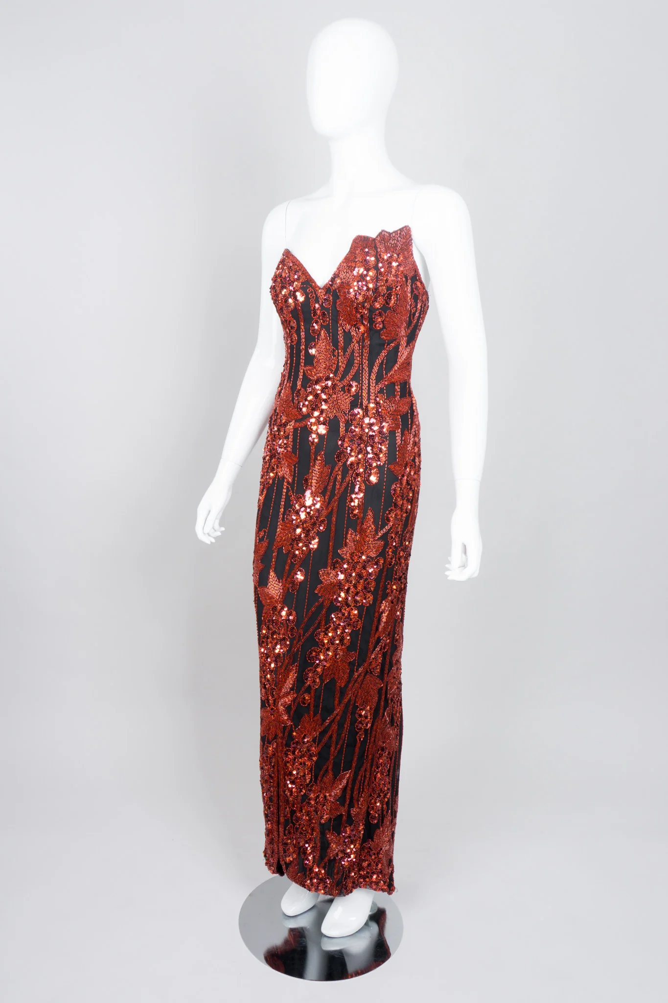 Red Grapes Beaded Gown - Image 3